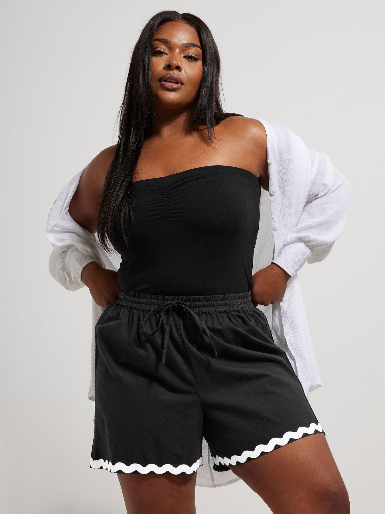 undefined Curve Trim Hem Runner Short - Black