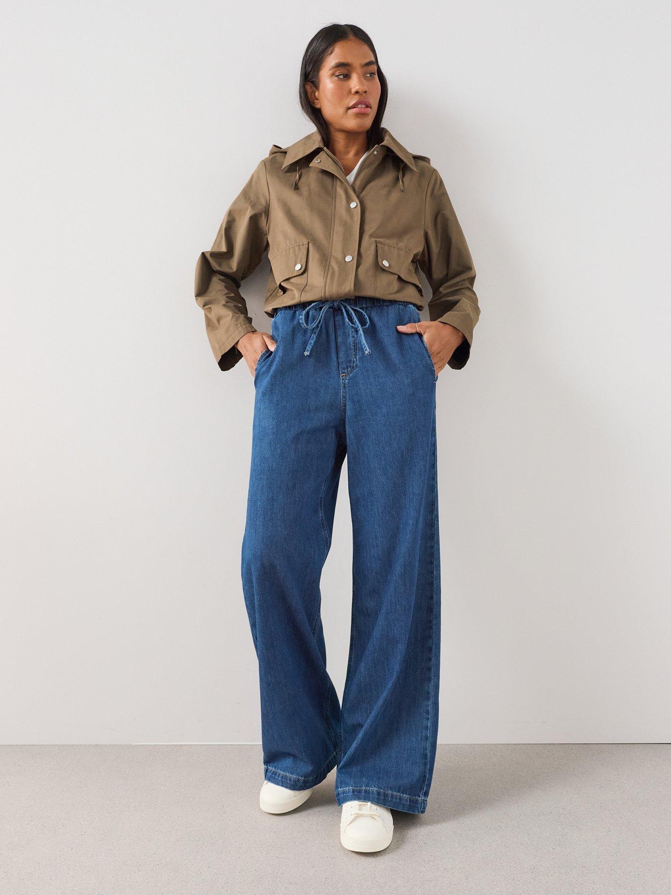 The Very Collection Wide Leg Drawcord Co-Ord Jeans - Dark Wash