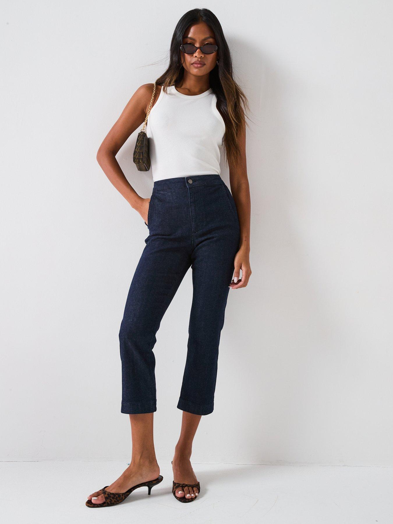 The Very Collection Fitted Capri Jeans - Dark Wash | Littlewoods
