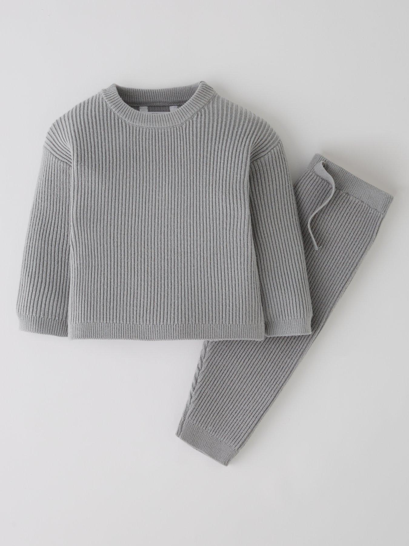 Image 1 of 4 of The Very Collection Baby Boys Knit Jog Set - Soft Blue