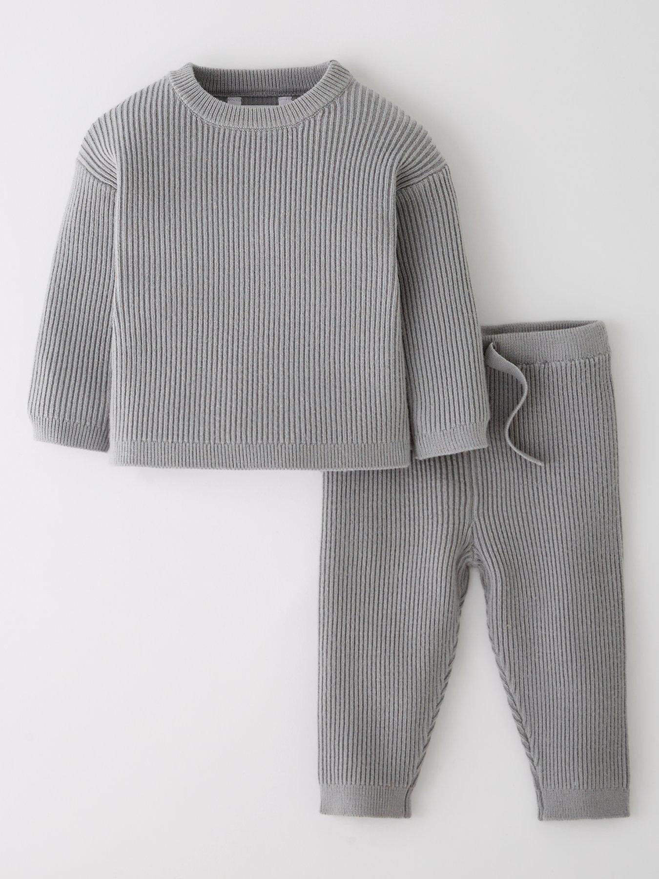 Image 2 of 4 of The Very Collection Baby Boys Knit Jog Set - Soft Blue