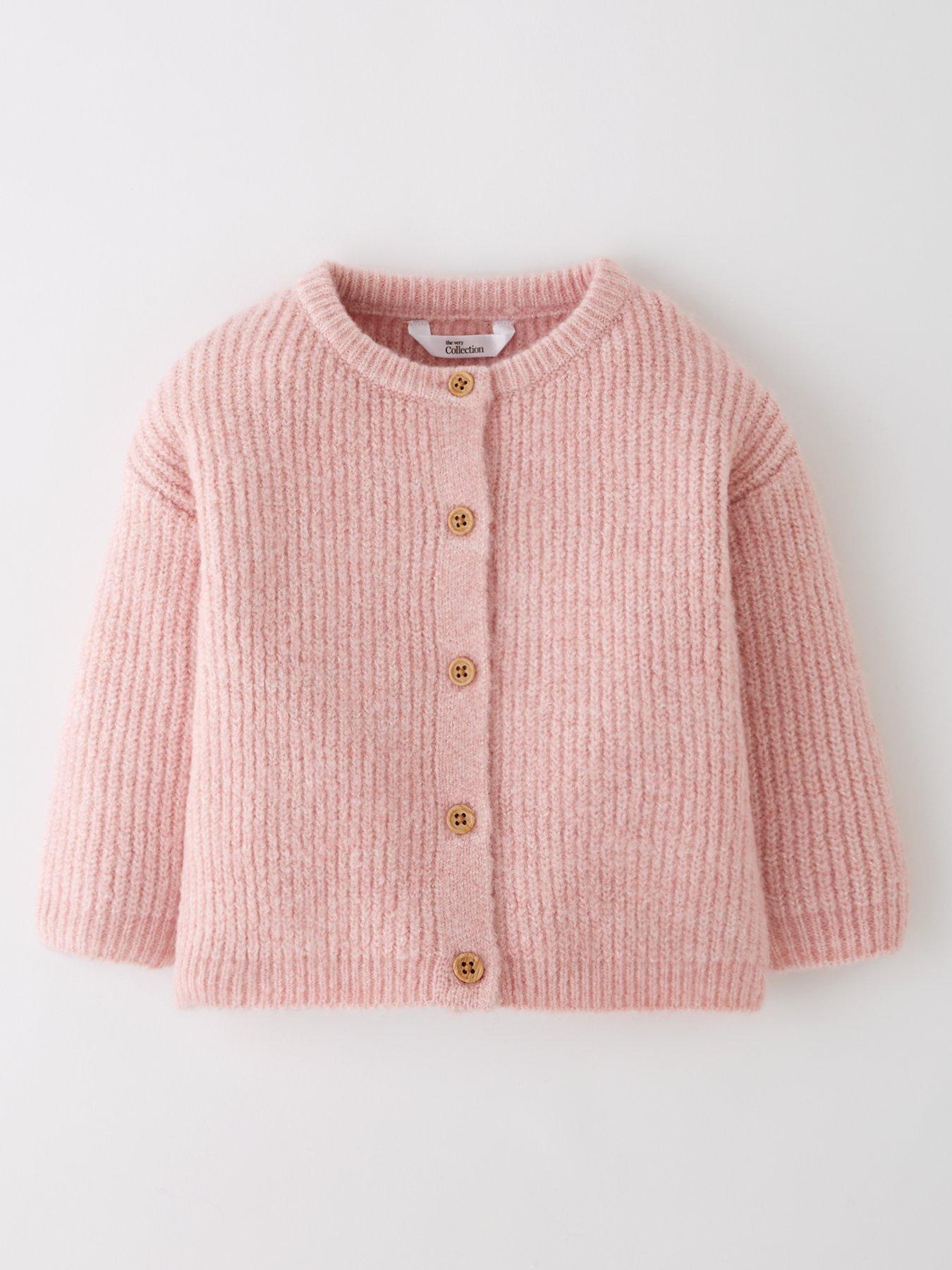 The Very Collection Baby Girls Rib Cardigan - Pink