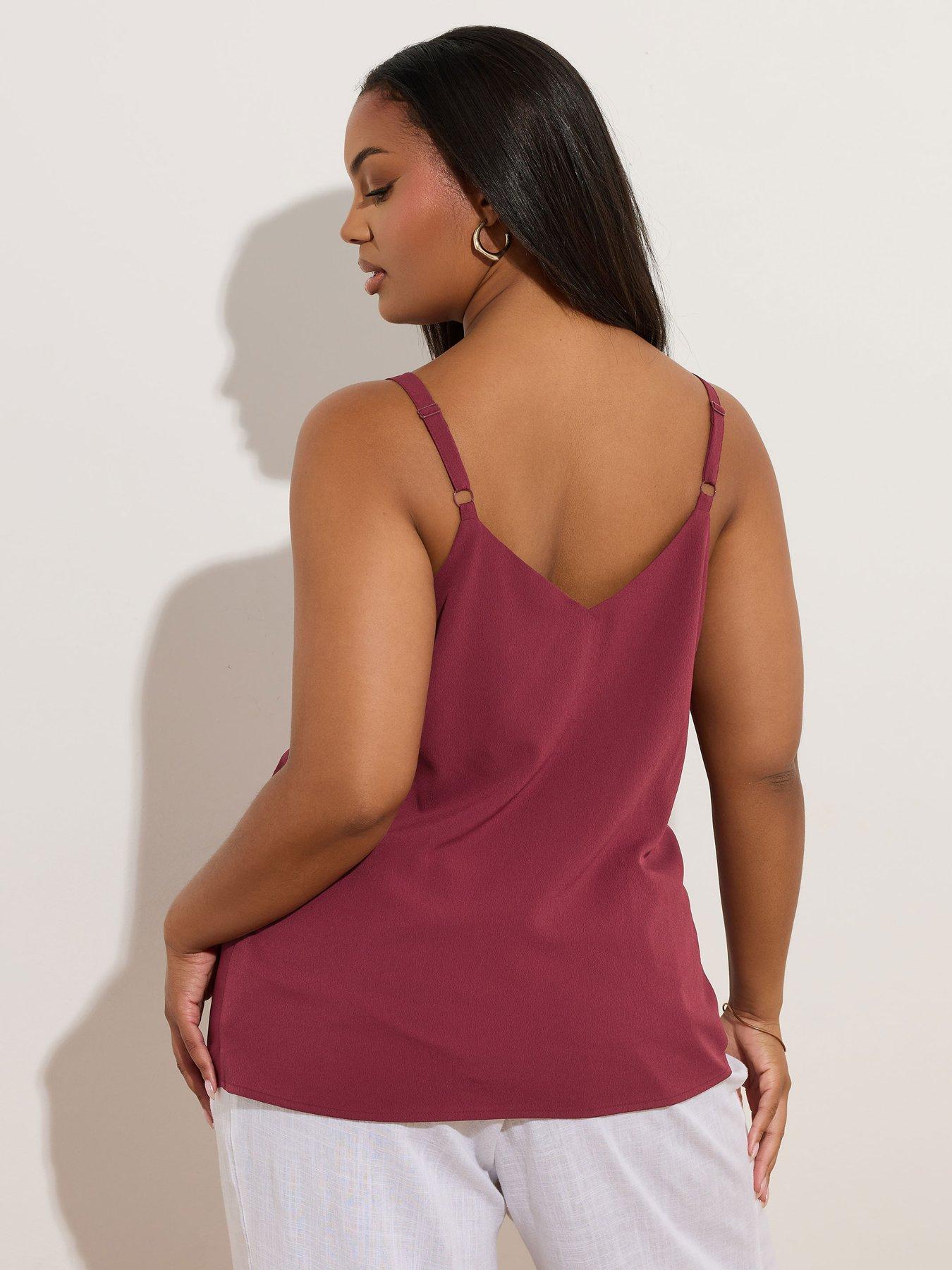  image of yours-curve-button-woven-cami-red