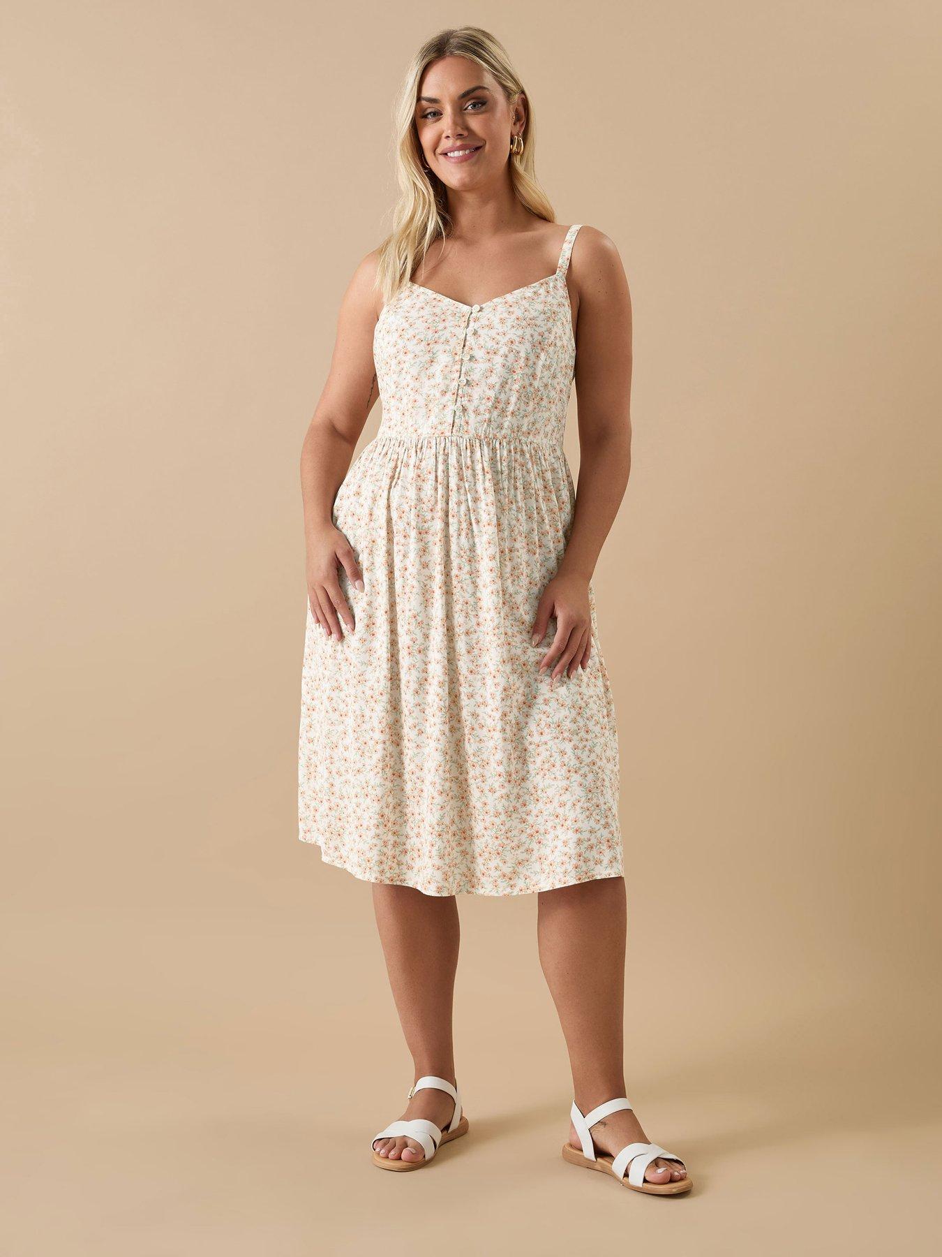 undefined Curve Strappy Sun Dress - White