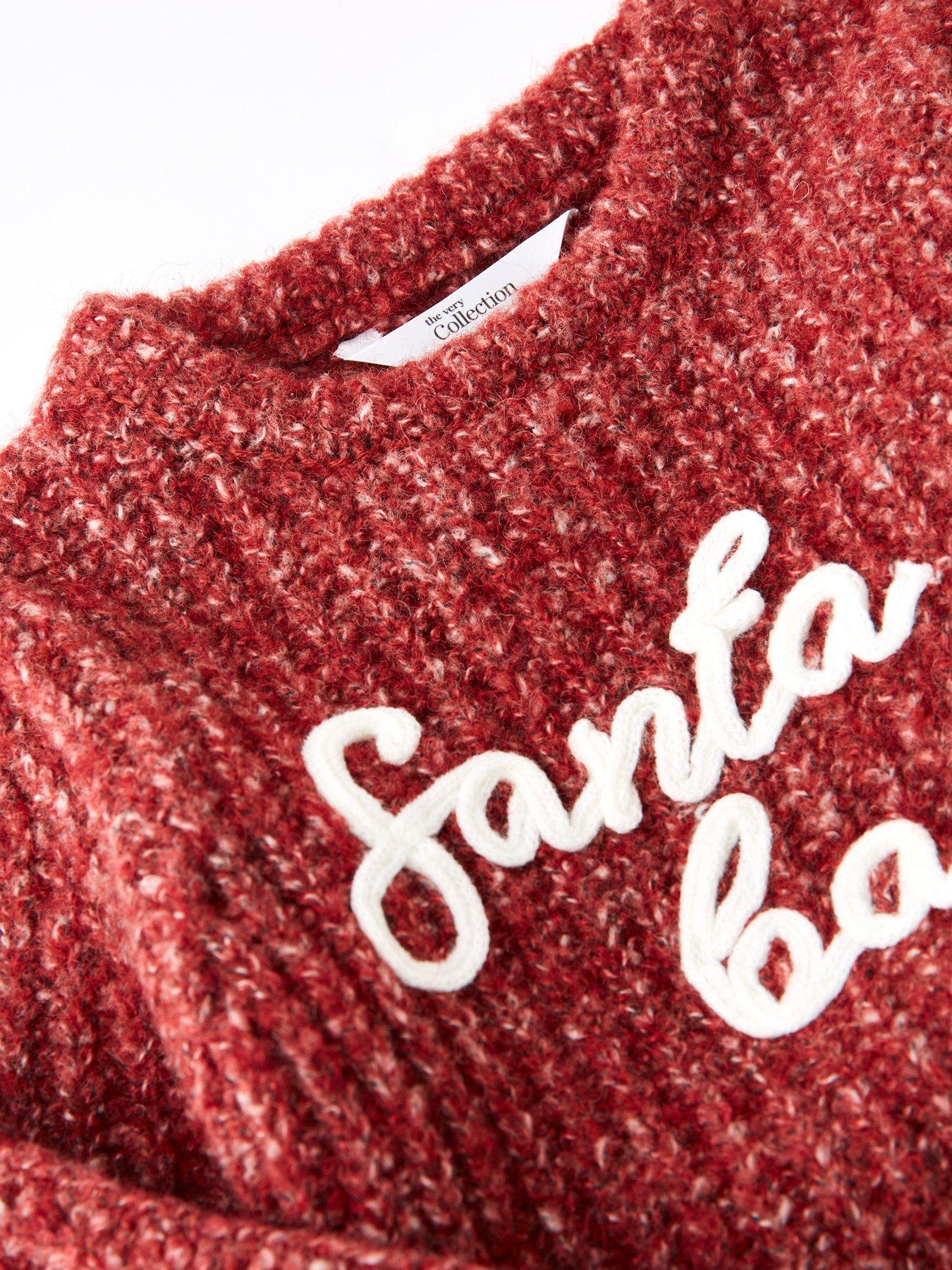 Image 3 of 5 of The Very Collection Santa Baby Knit Christmas Jumper - Red