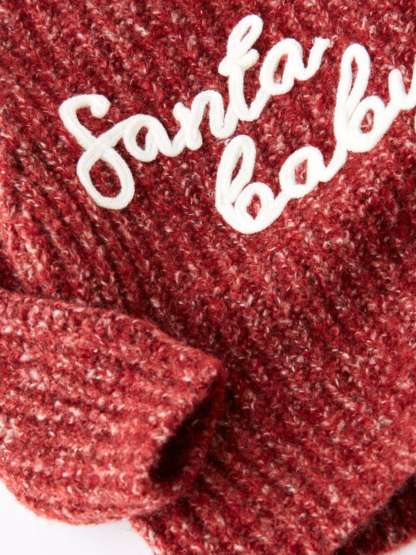 Image 4 of 5 of The Very Collection Santa Baby Knit Christmas Jumper - Red