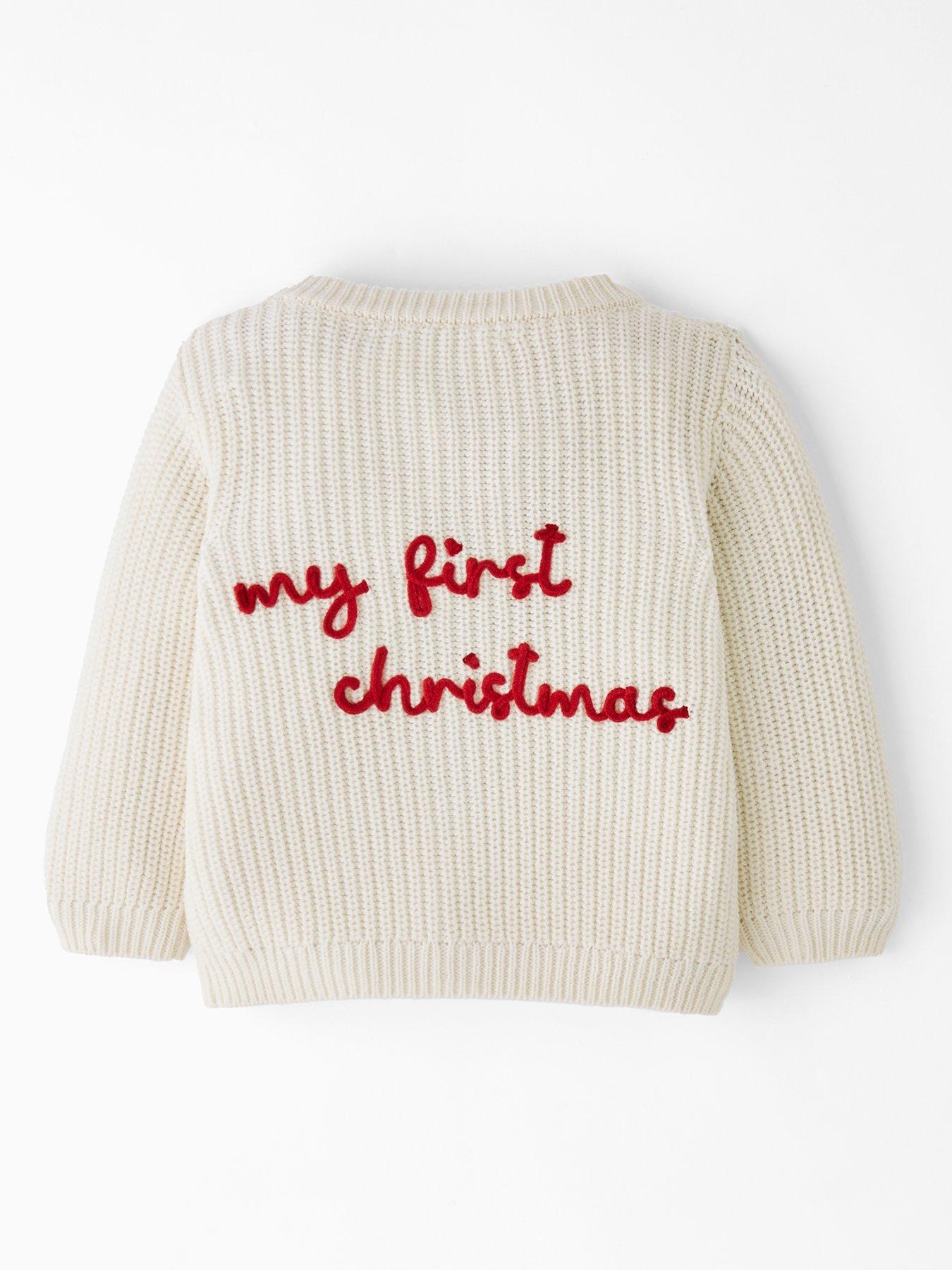 The Very Collection My First Christmas Knitted Cardigan - Cream
