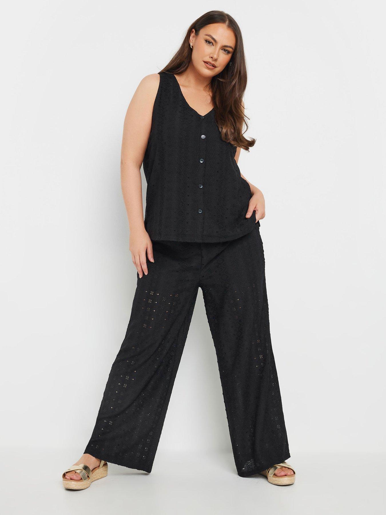  image of yours-curve-broderie-anglaise-waistcoat-black