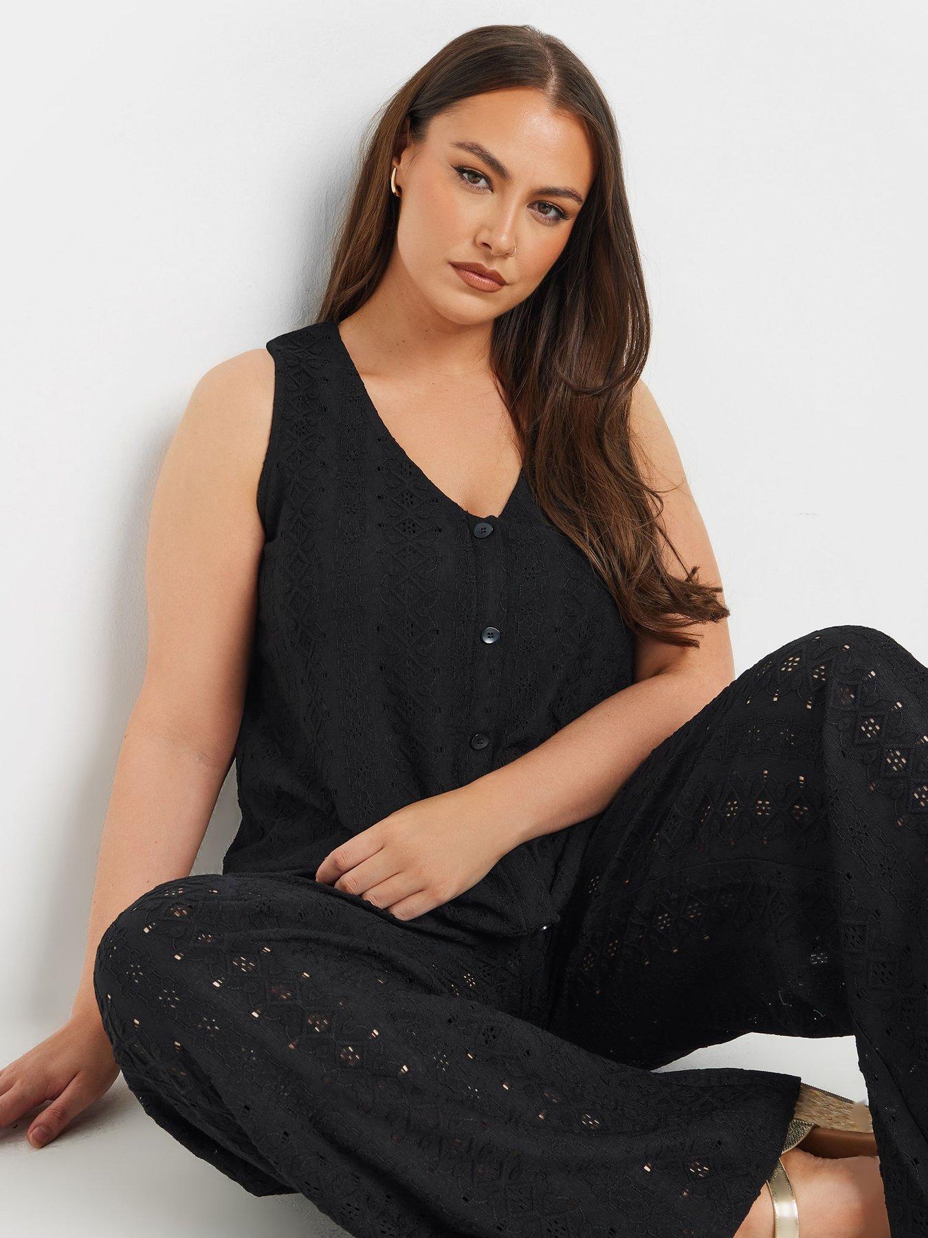  image of yours-curve-broderie-anglaise-waistcoat-black