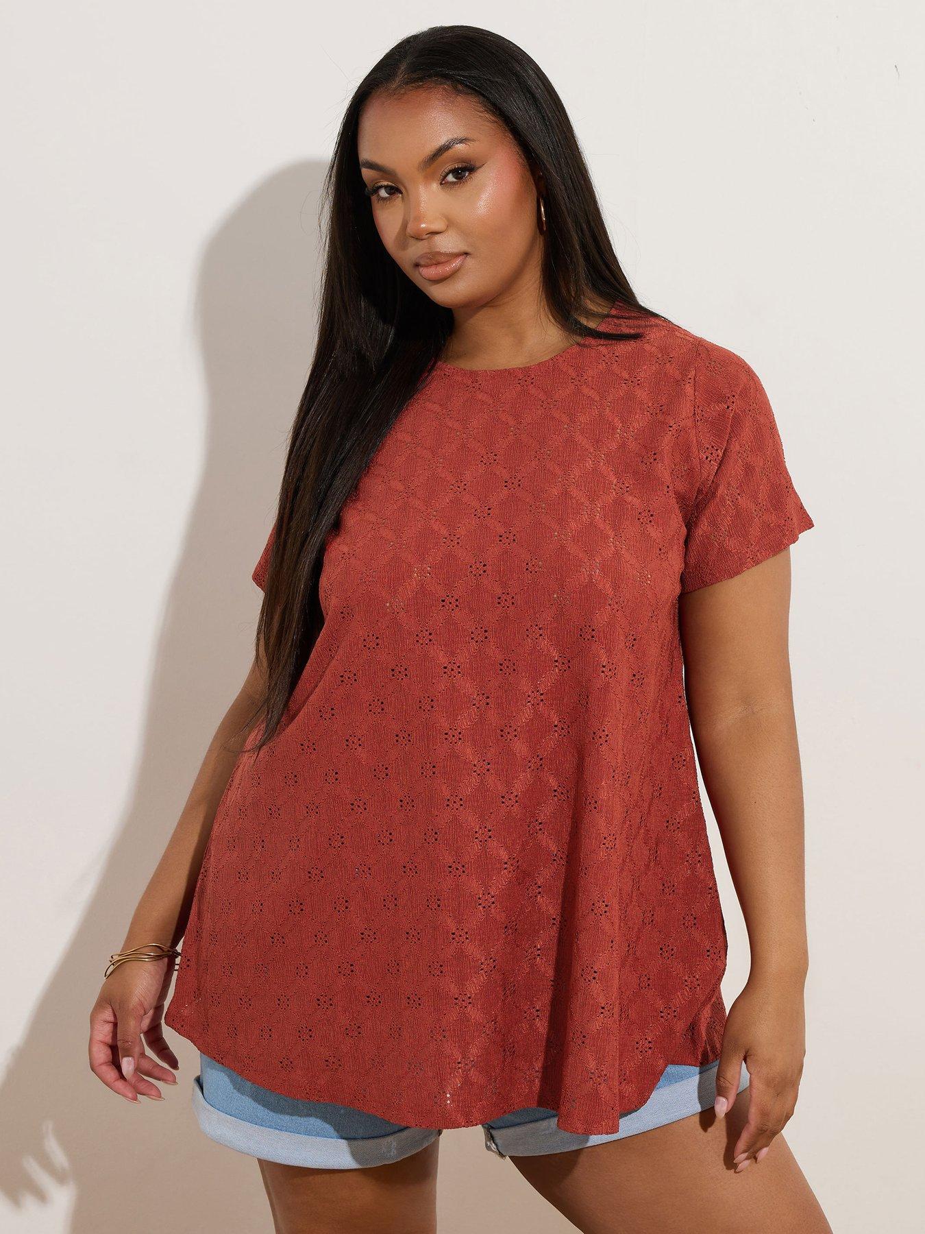 yours-curve-broderie-anglaise-swing-top-orange