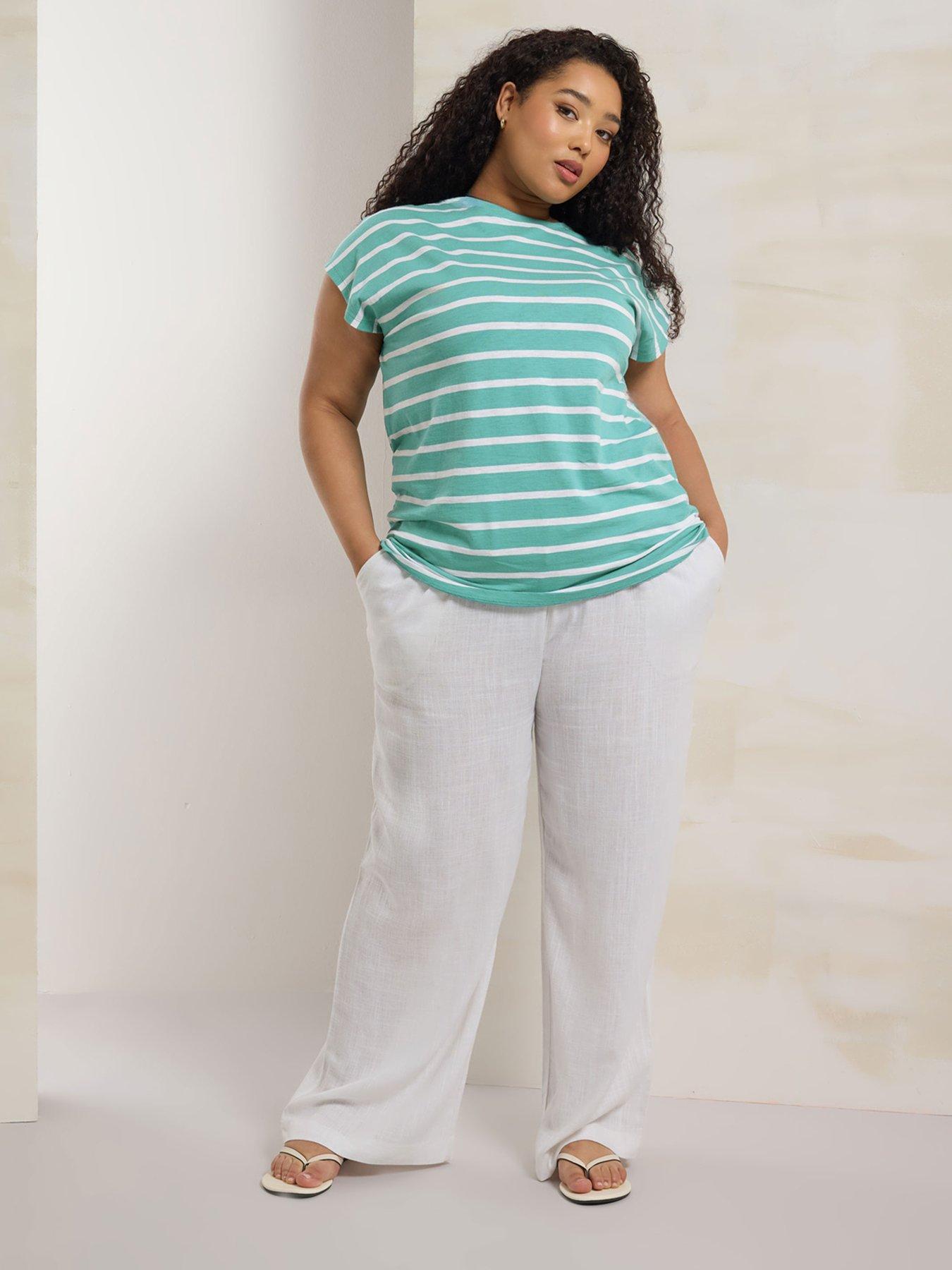  image of yours-curve-grown-on-sleeve-top-blue