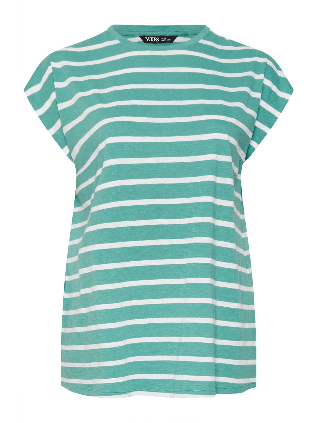  image of yours-curve-grown-on-sleeve-top-blue
