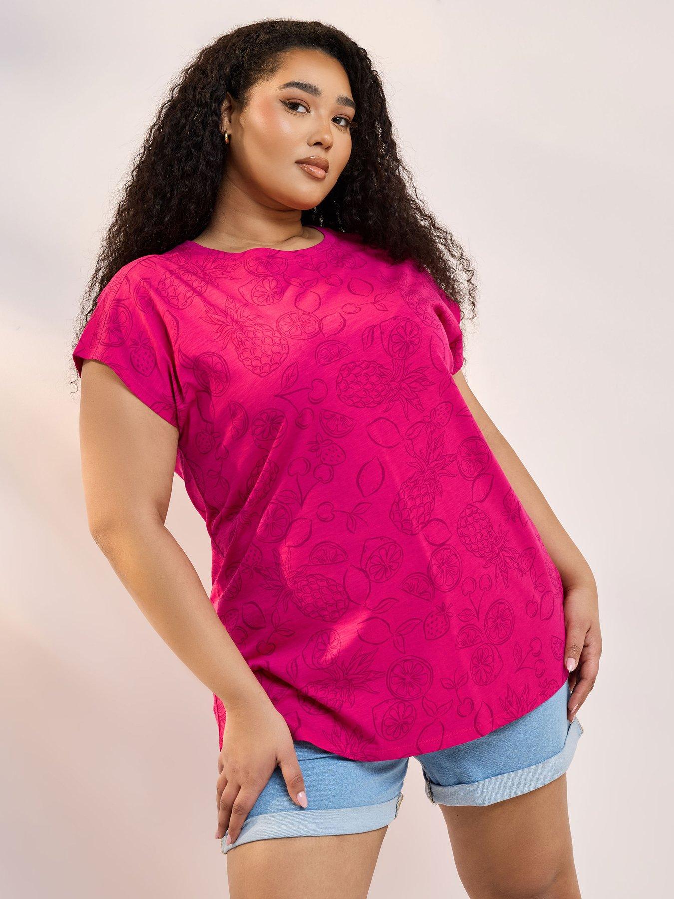 undefined Curve Grown On Sleeve Top - Pink