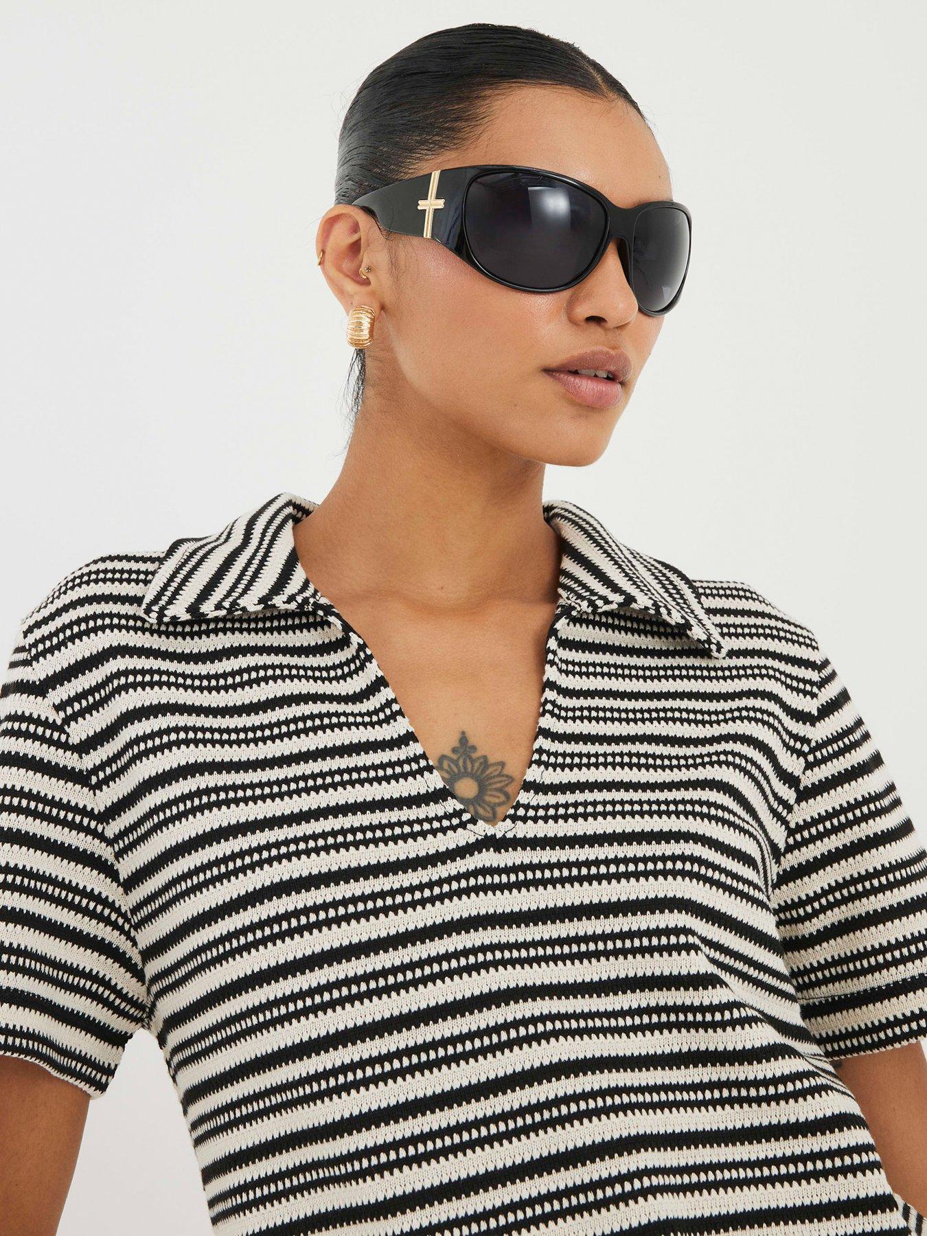 Image 4 of 4 of River Island Short Sleeve Stripe Polo Top - Cream