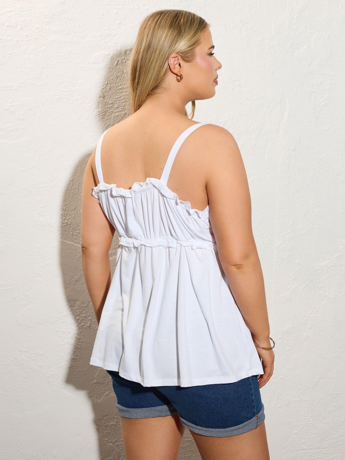  image of yours-curve-boho-cami-vest-top-white