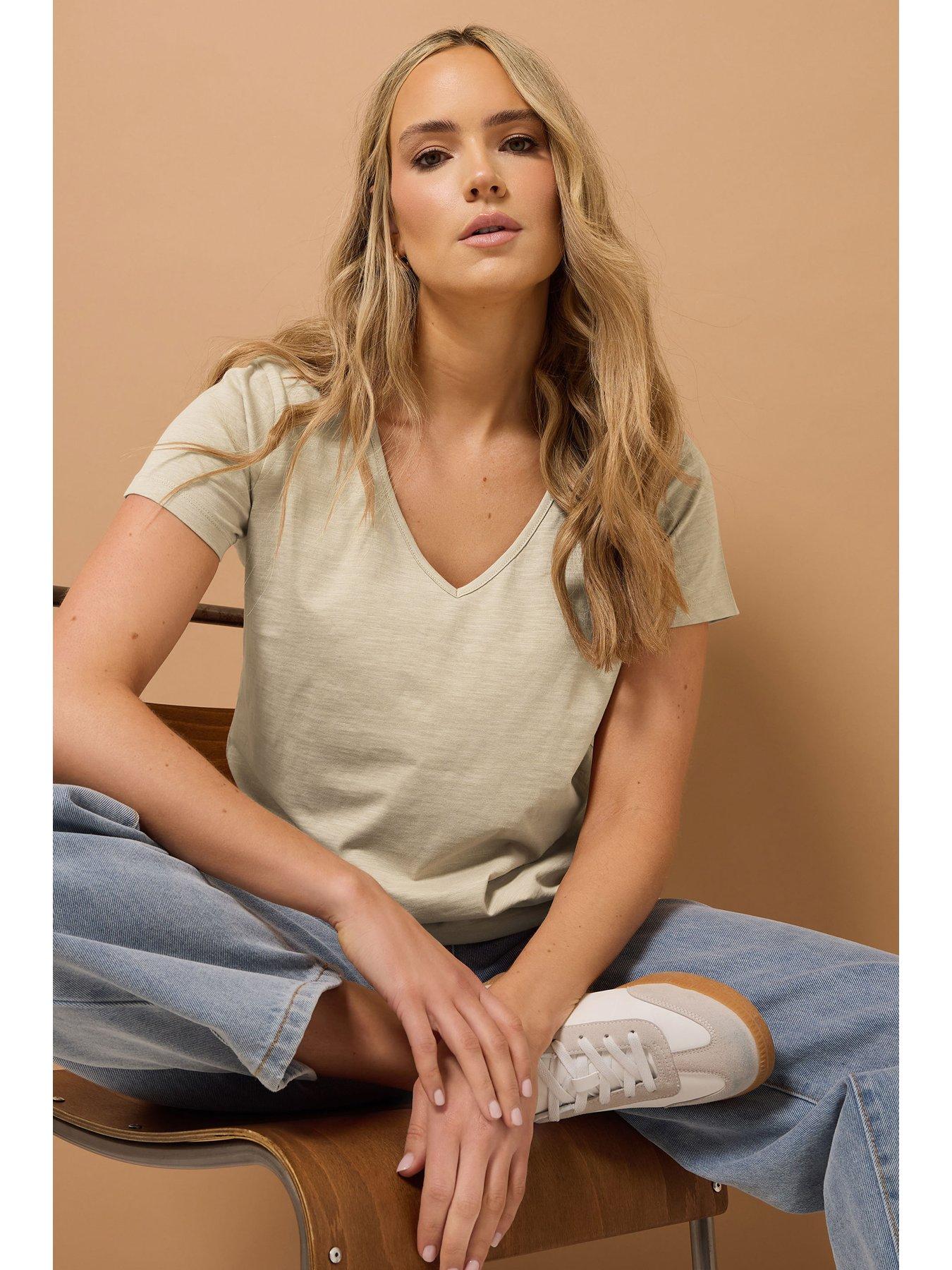  image of long-tall-sally-3-pack-v-neck-t-shirt-pink