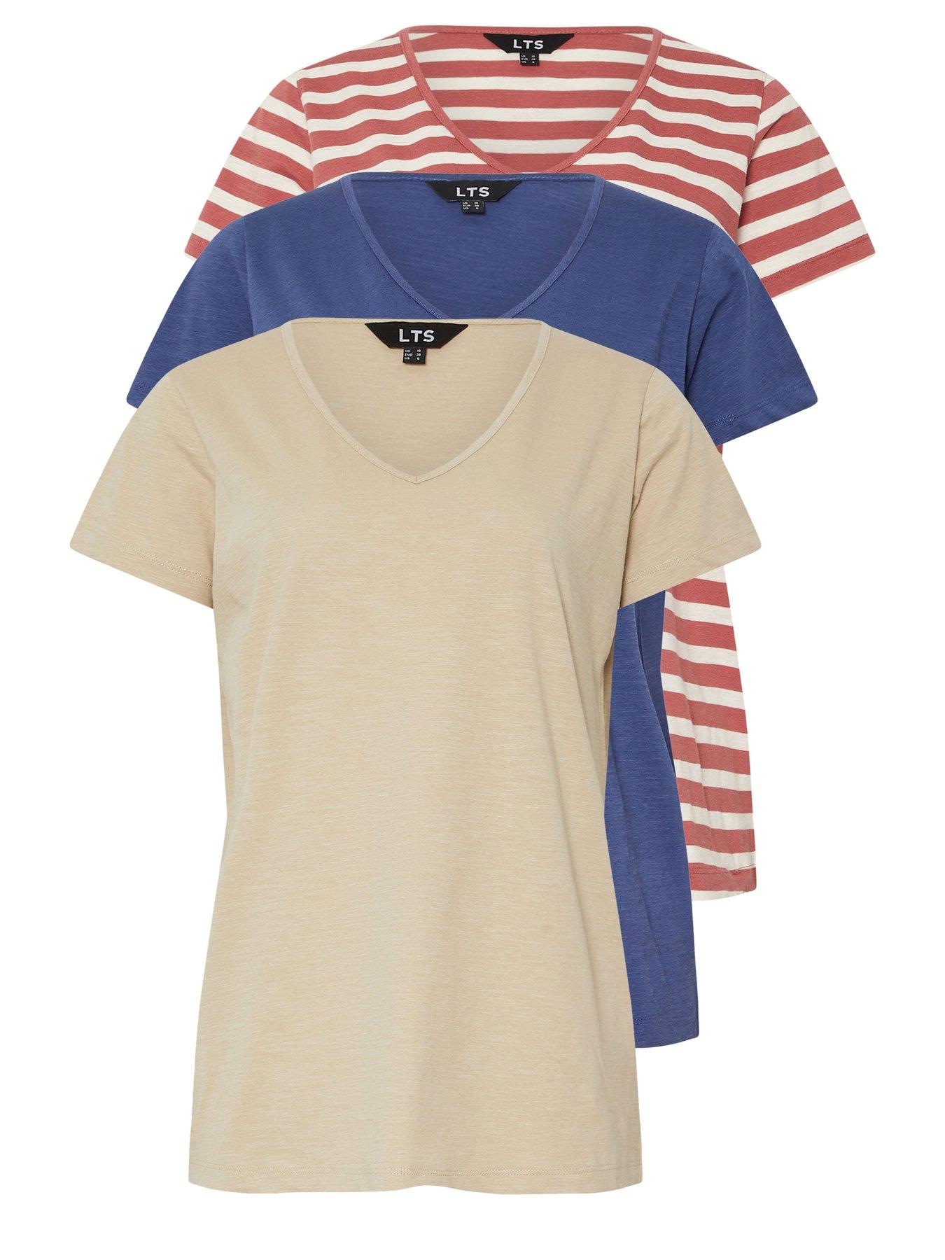  image of long-tall-sally-3-pack-v-neck-t-shirt-pink