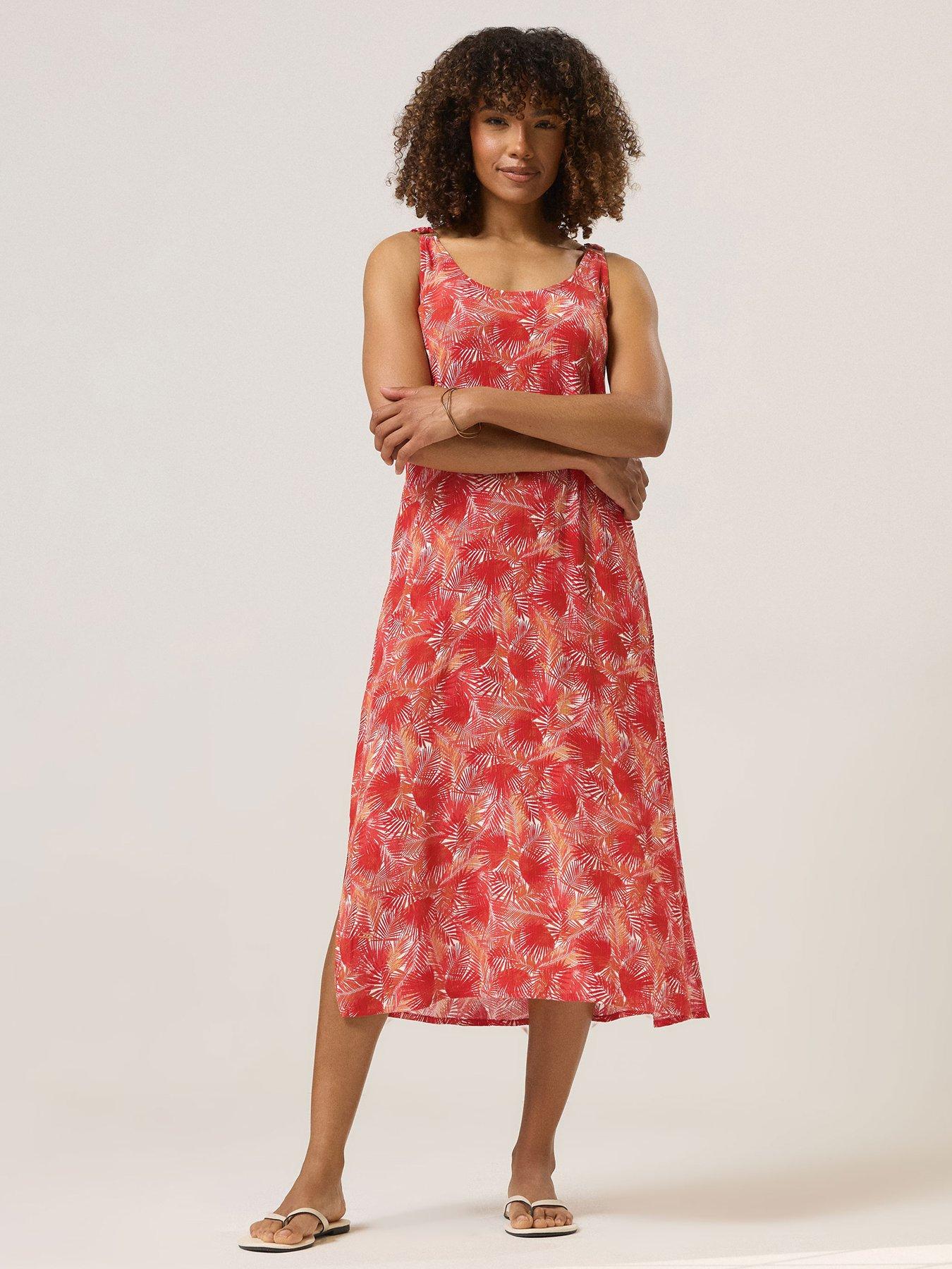 undefined Buckle Strap Beach Dress - Orange