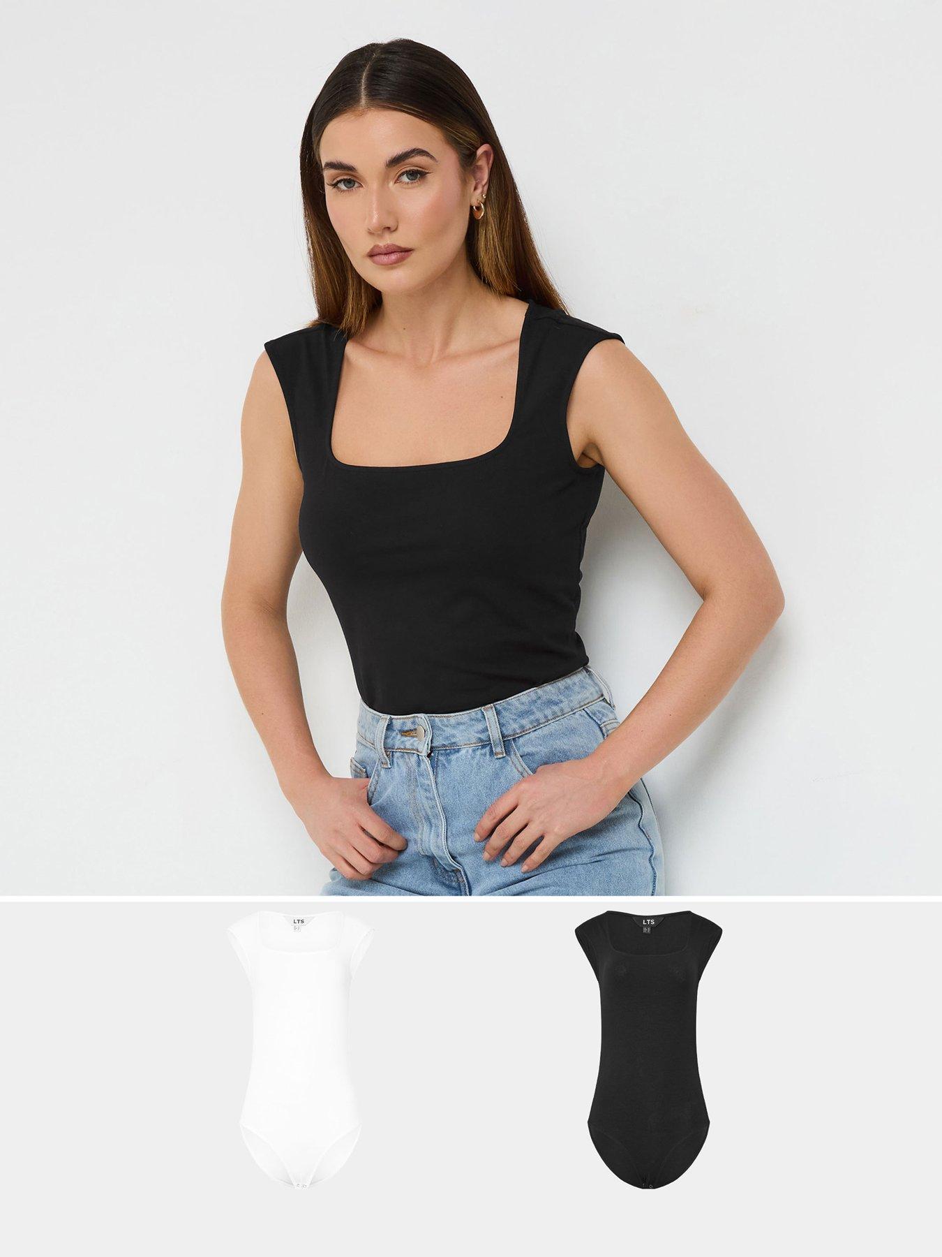  image of long-tall-sally-tall-2-pack-sleeveless-square-neck-bodysuit