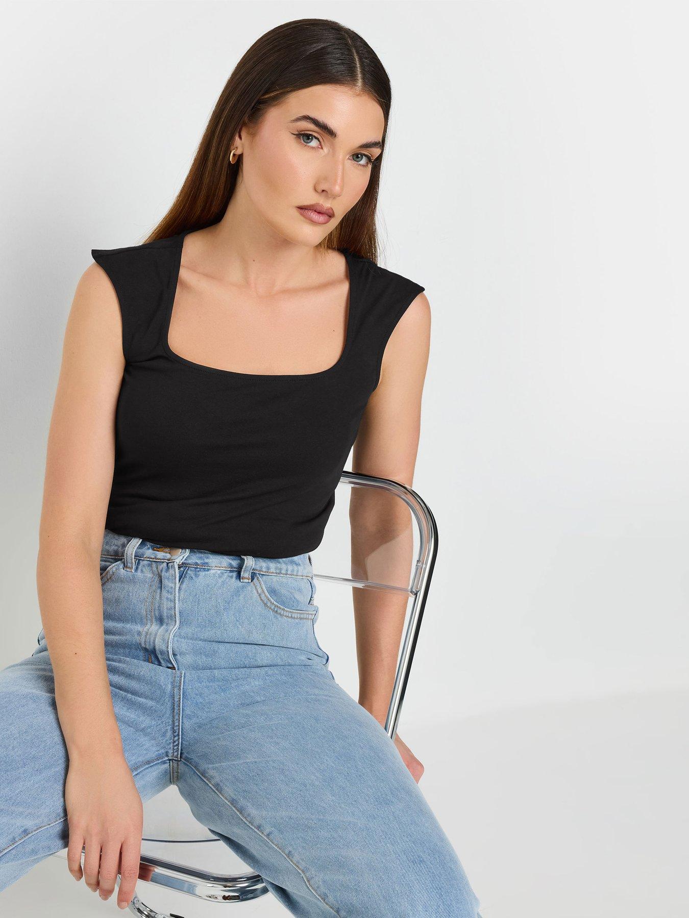  image of long-tall-sally-tall-2-pack-sleeveless-square-neck-bodysuit