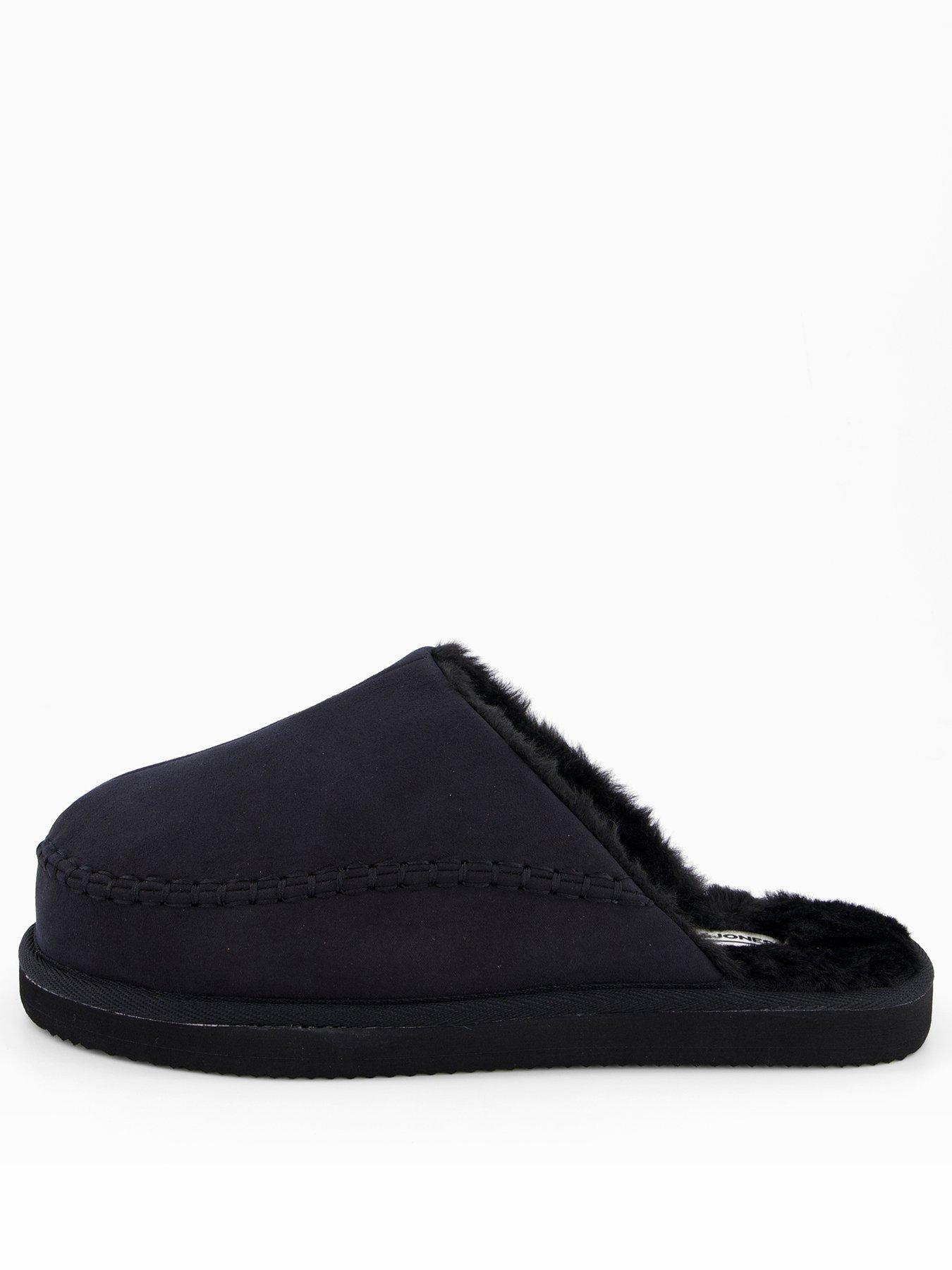 stillFront image of jack-jones-manor-moccasin-mule-slippers-dark-grey