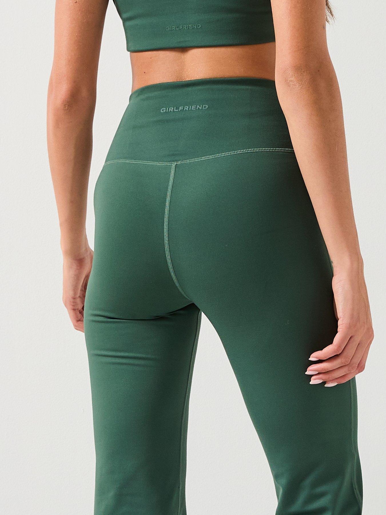  image of girlfriend-collective-womens-training-flare-legging-green