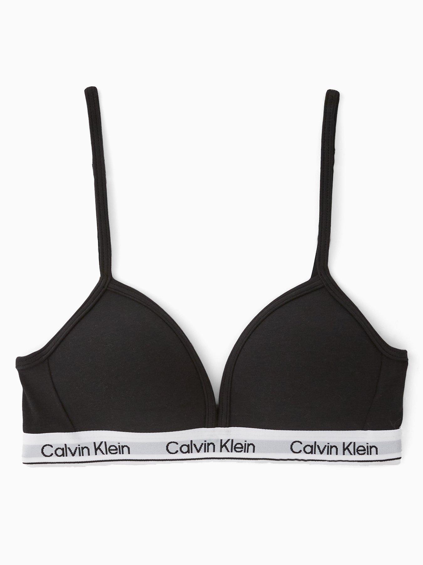 Image 2 of 4 of Calvin Klein Girls 2 Pack Triangle Bra - Black