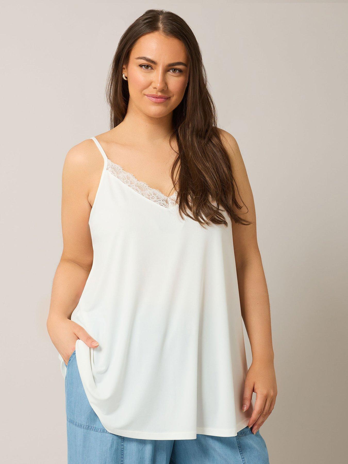 undefined Lace Trim Vest - Ivory