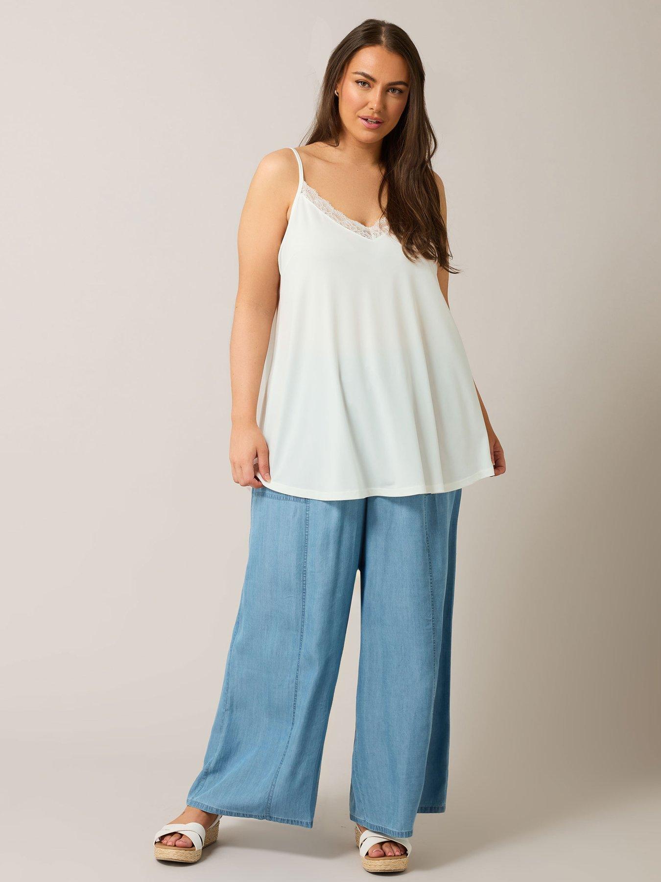  image of evans-lace-trim-vest-ivory