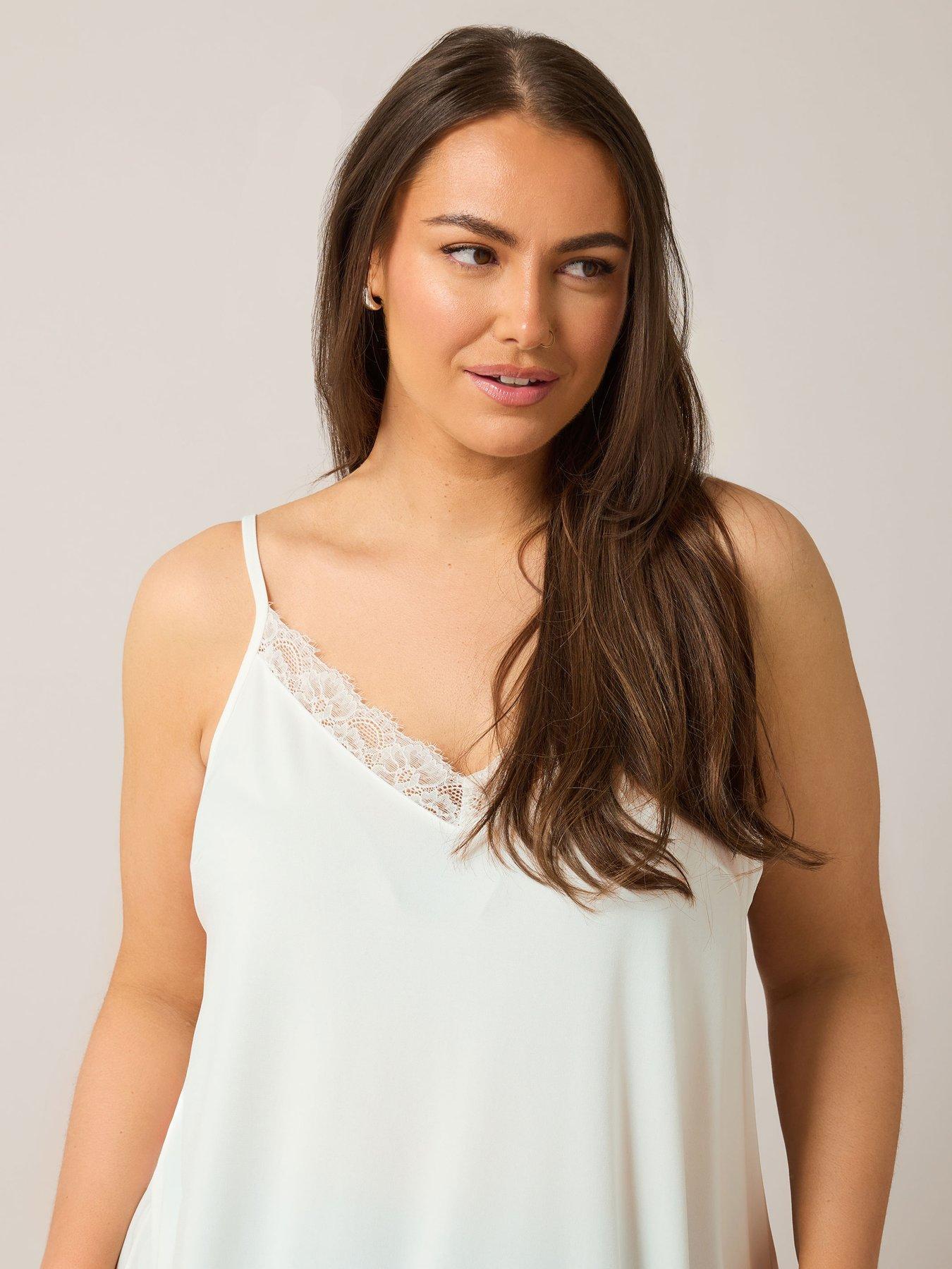  image of evans-lace-trim-vest-ivory