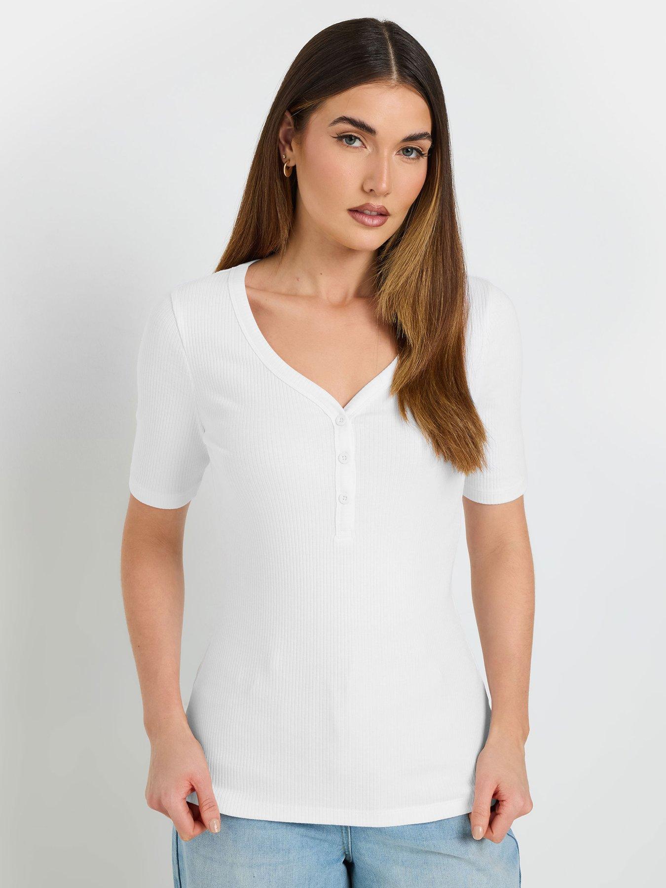  image of long-tall-sally-tall-short-sleeve-rib-henley-t-shirt