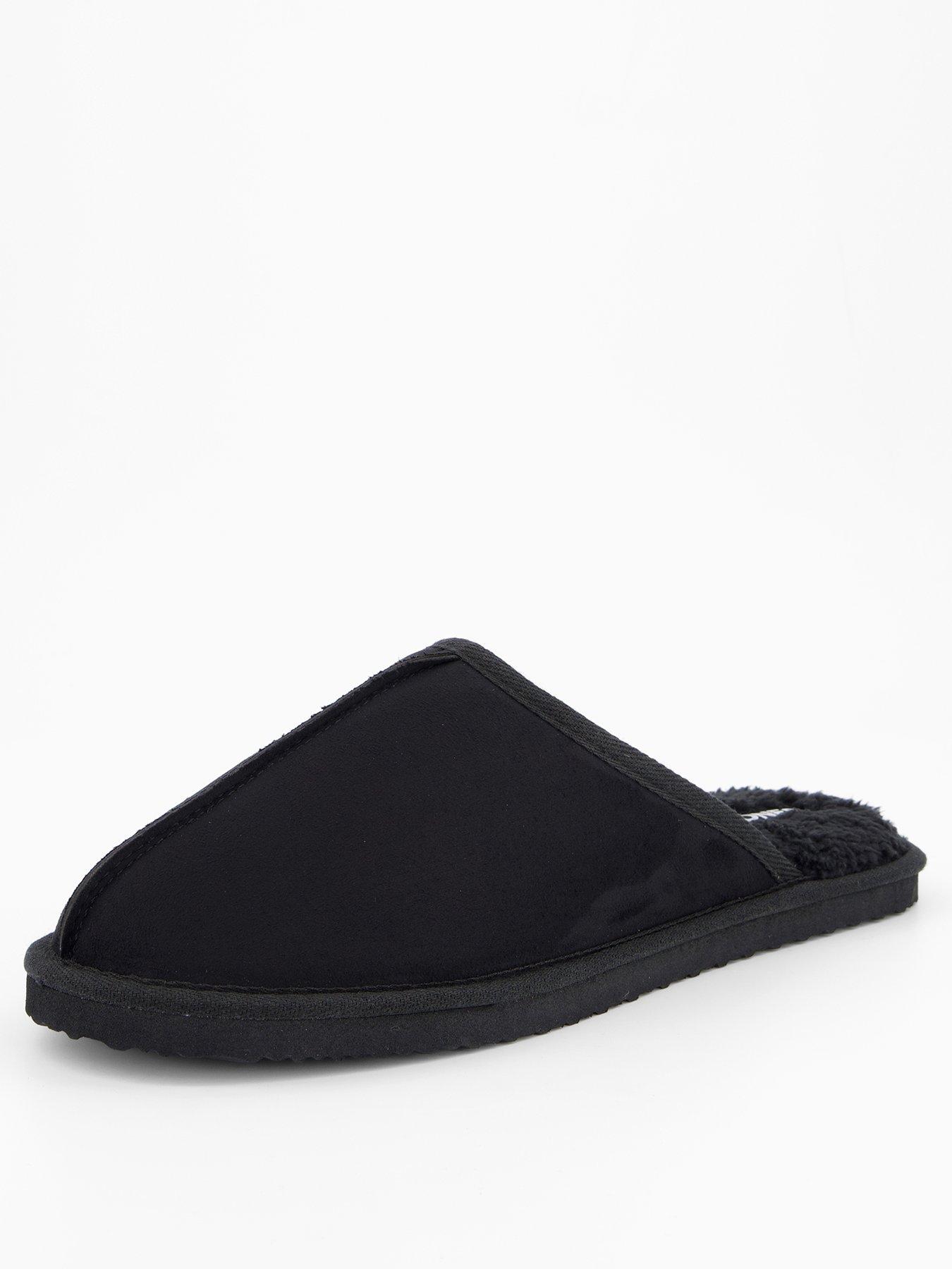  image of jack-jones-microfibre-slipper-dark-grey