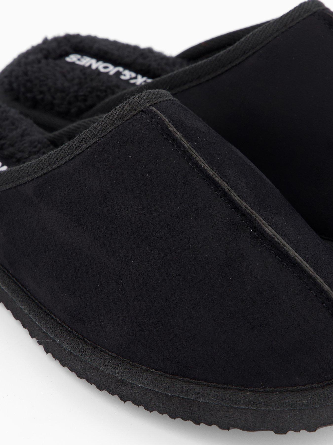  image of jack-jones-microfibre-slipper-dark-grey