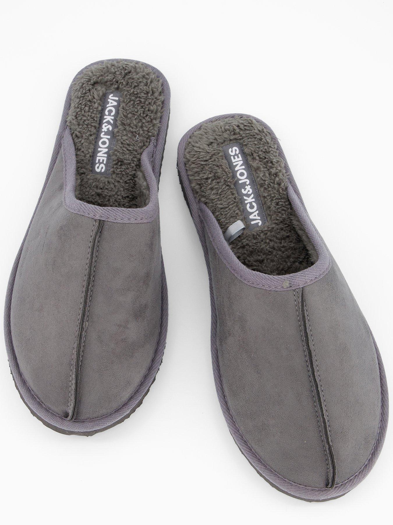  image of jack-jones-microfibre-slipper-grey