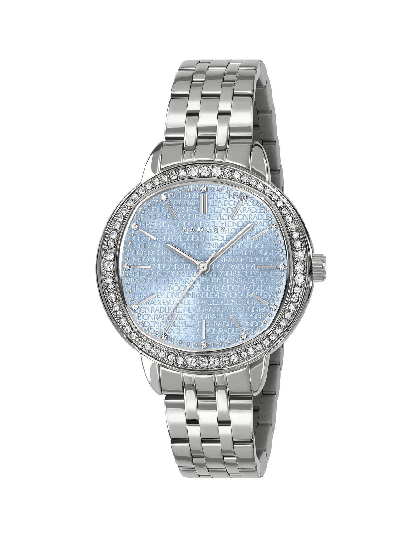 Radley Silver 36mm Blue Stone Set SS Bracelet Watch