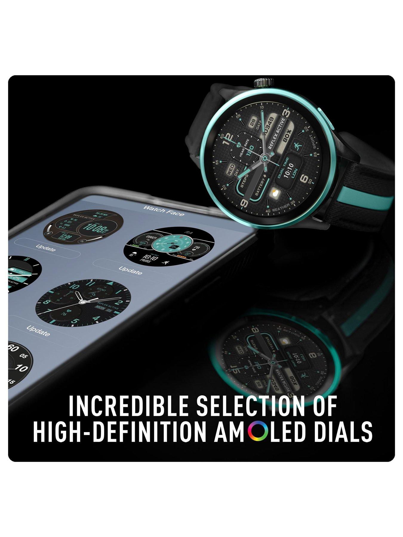  image of reflex-active-series-54-amoled-gps-black-and-green-smart-calling-watch