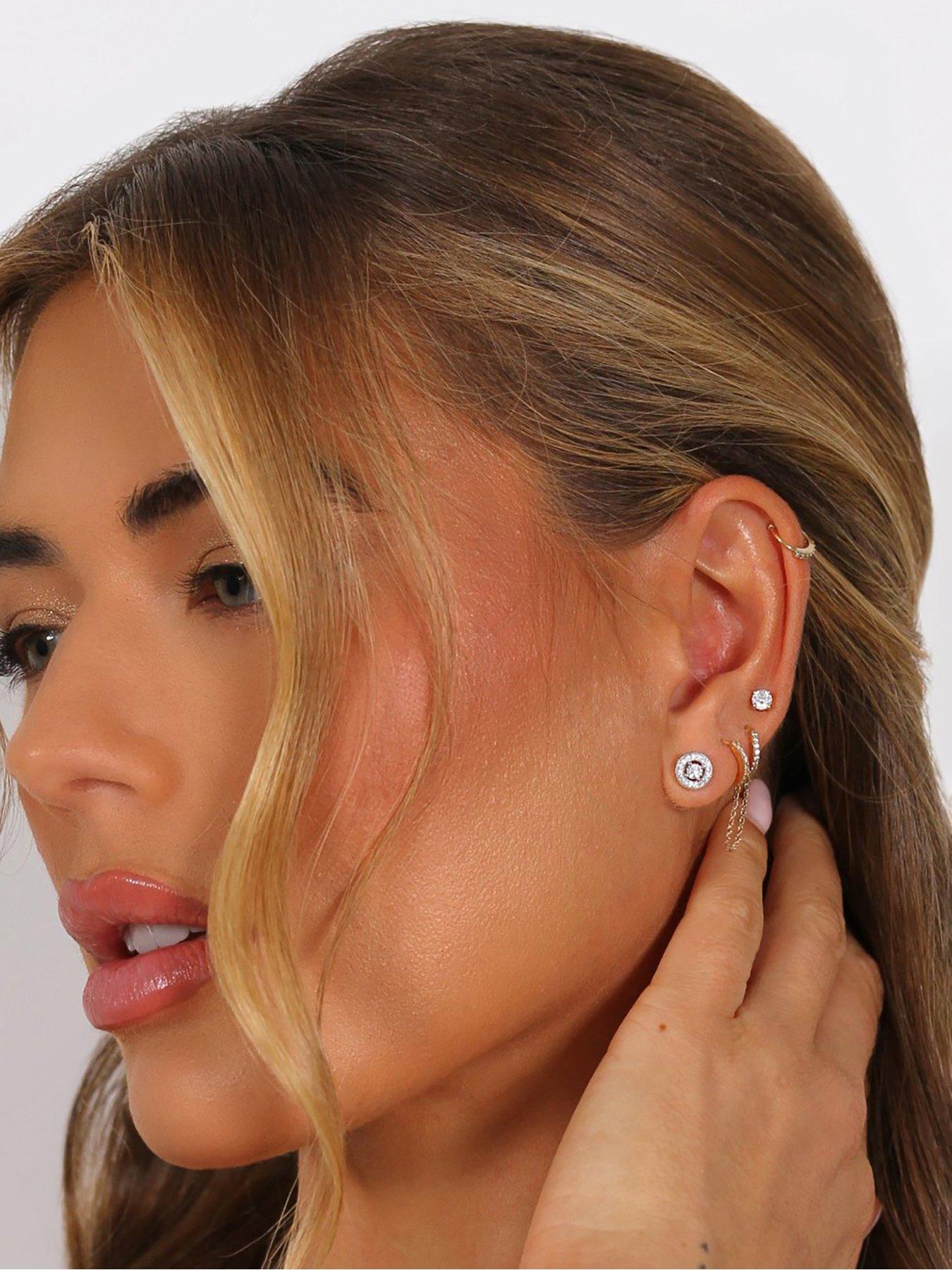 Image 2 of 4 of Say It With Halo Earrings - Sterling Silver