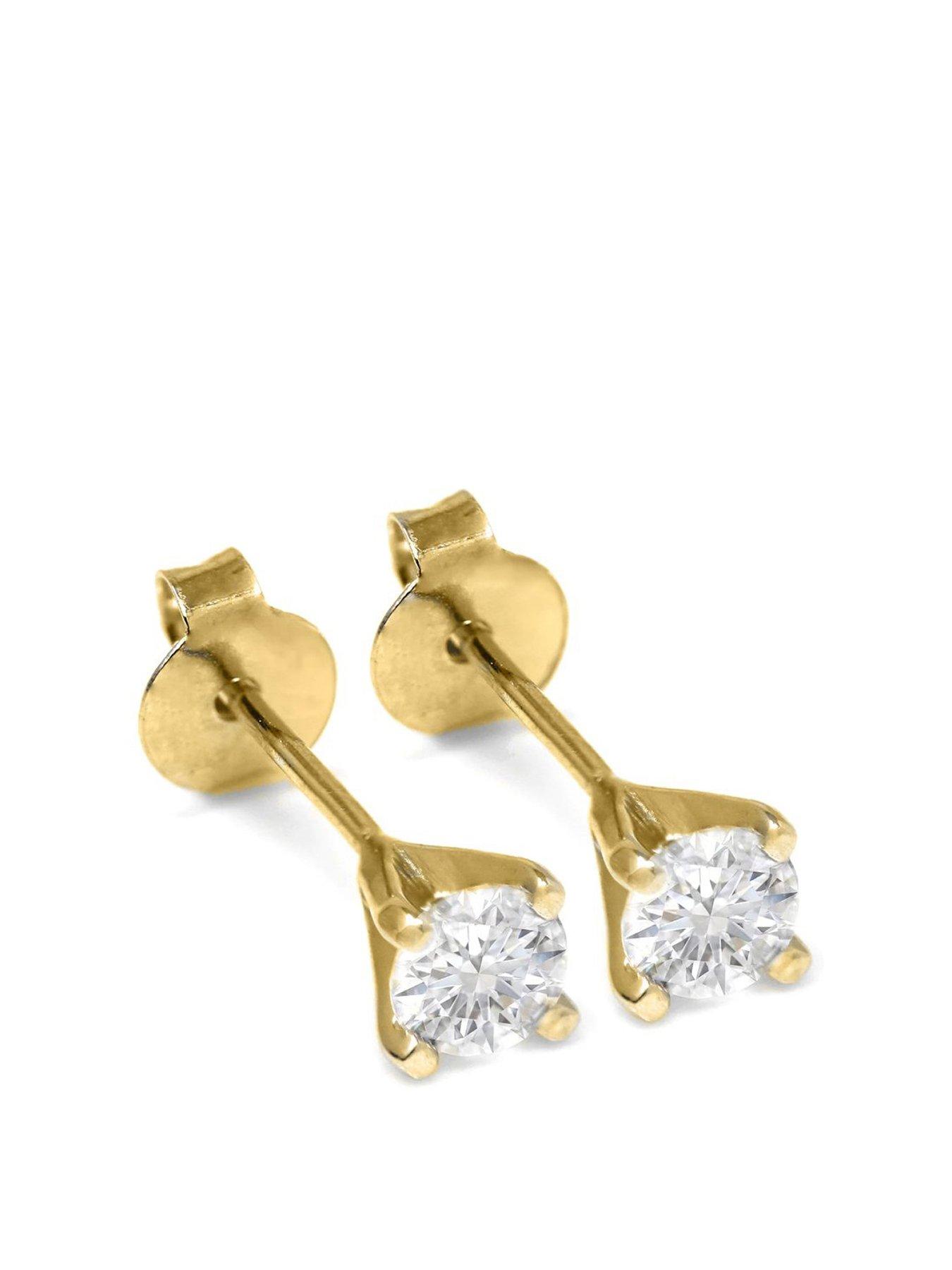 Say It With Mini Classic Claw Set Earrings - Yellow Gold Plated