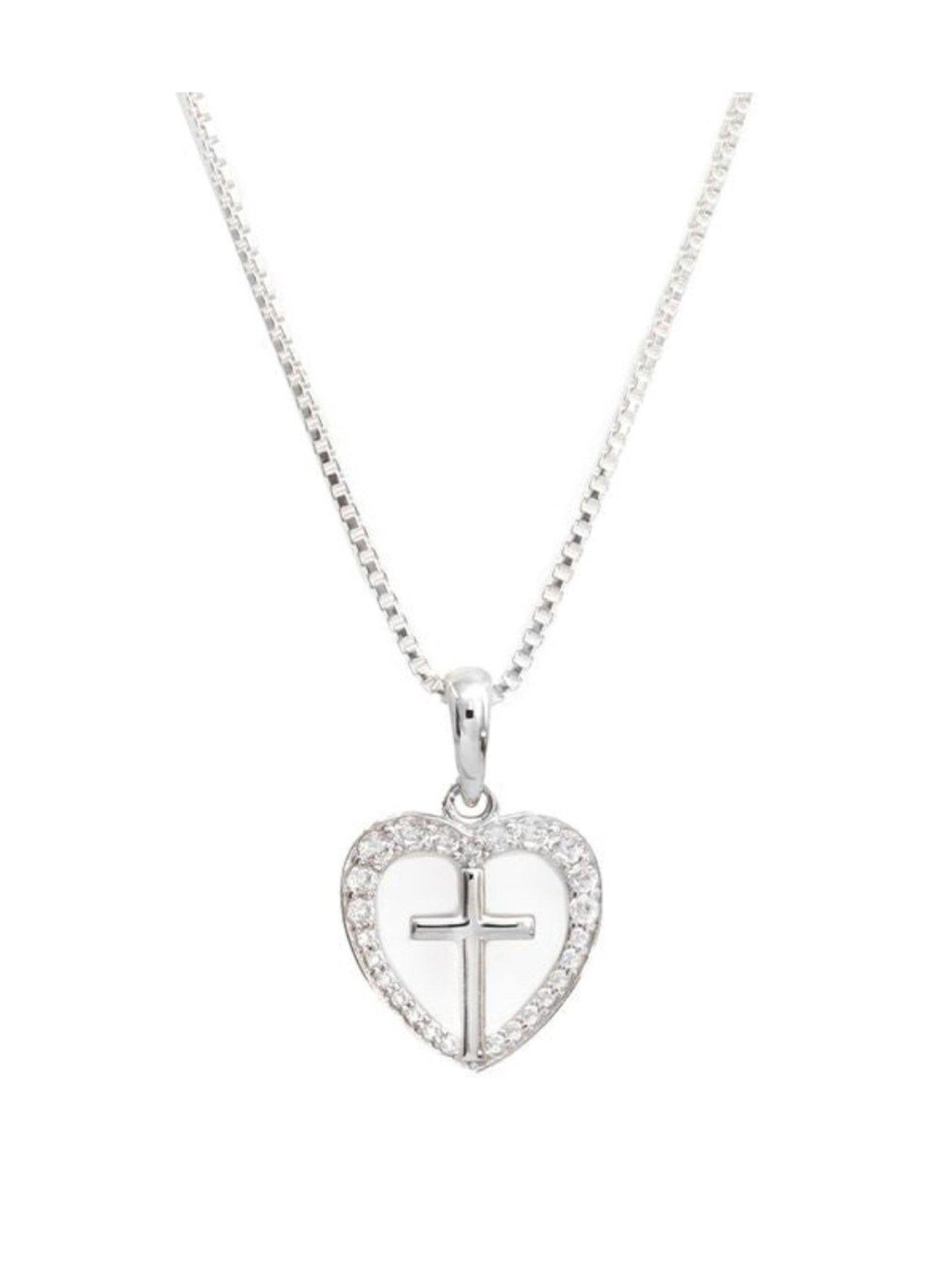 undefined Cross My Heart Necklace - Sterling Silver