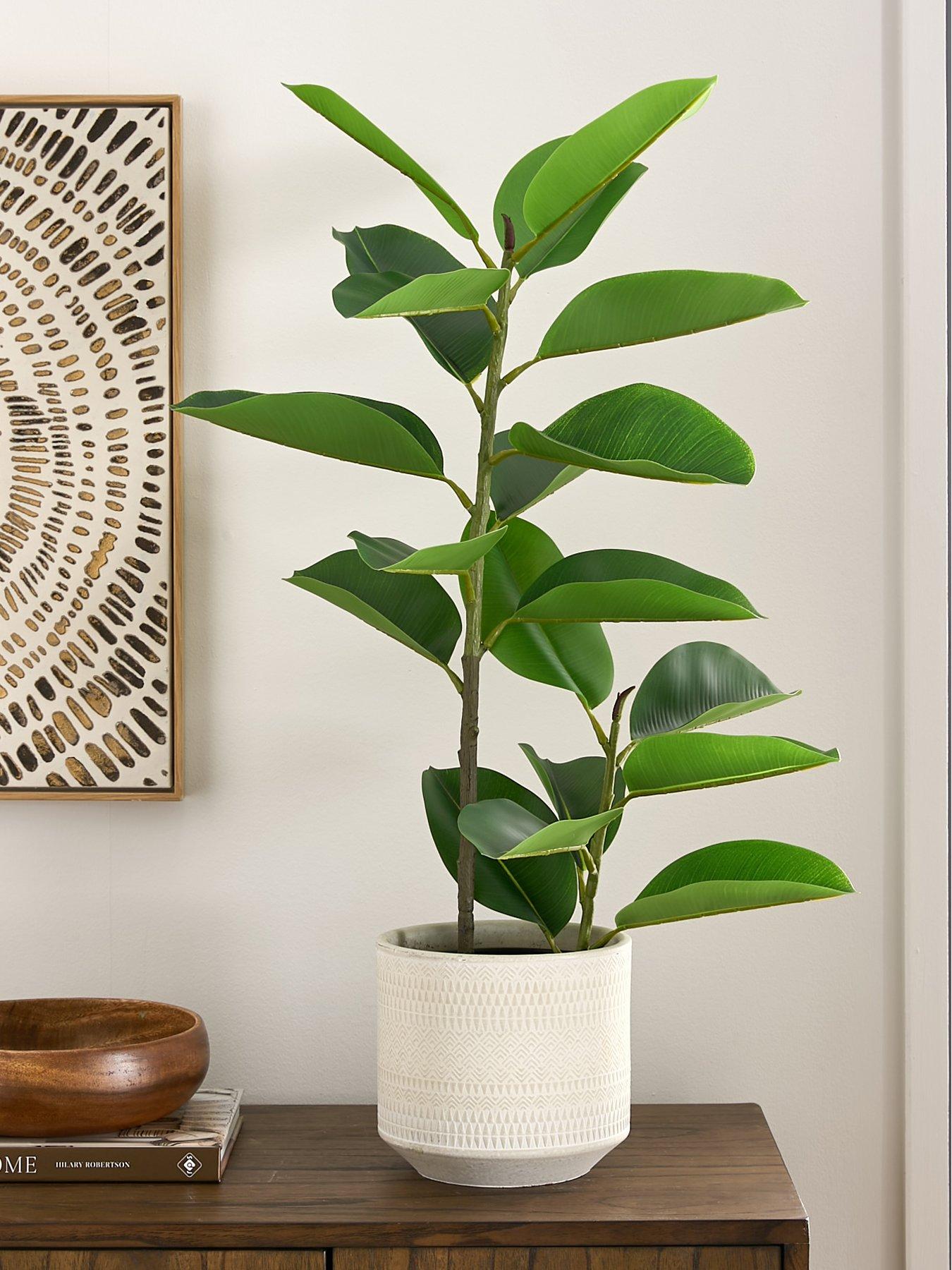undefined Real Touch Faux Rubber Tree in Plastic Pot