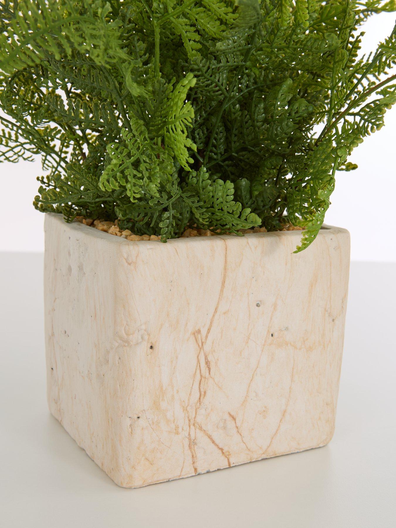 Image 5 of 6 of Very Home Artificial Fern in Travertine-Style Pot
