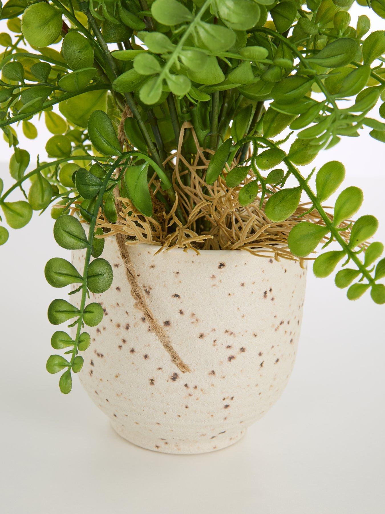  image of very-home-artificial-fern-in-speckled-ceramic-pot
