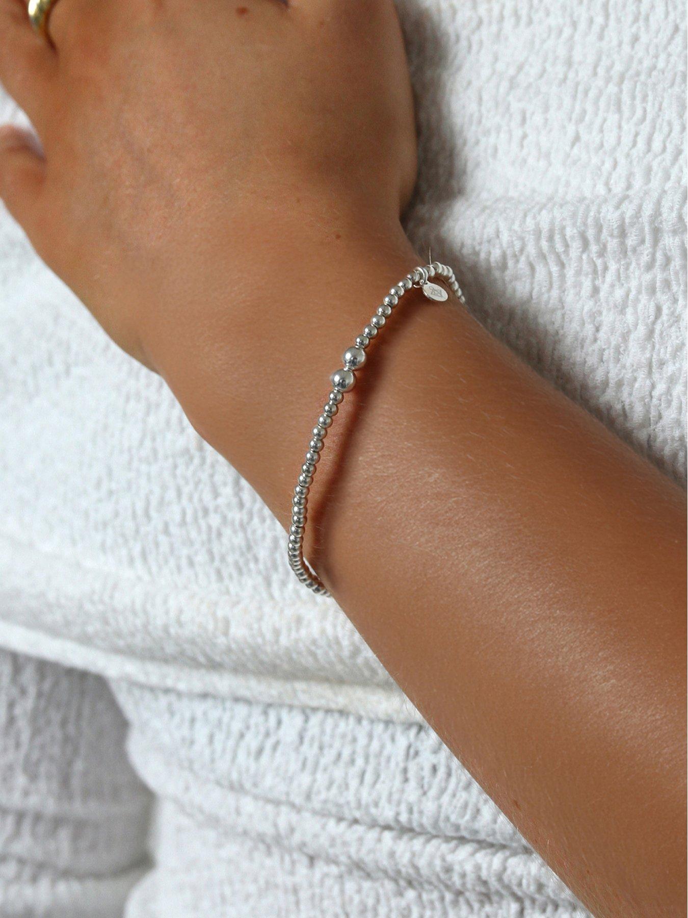 Image 2 of 3 of Say It With Adults Ball Bracelet - Sterling Silver