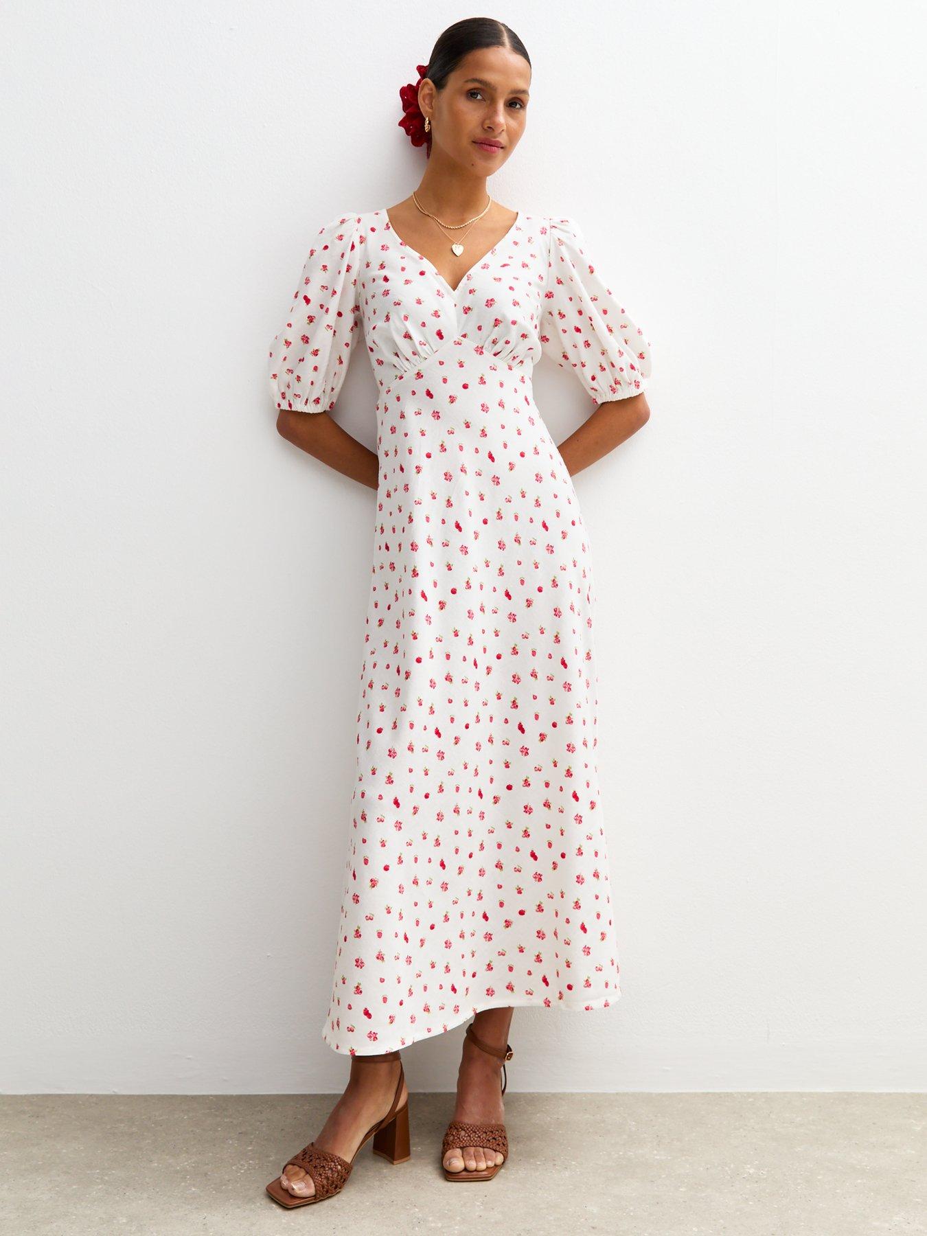 front image of new-look-berry-print-tie-back-midi-dress-white