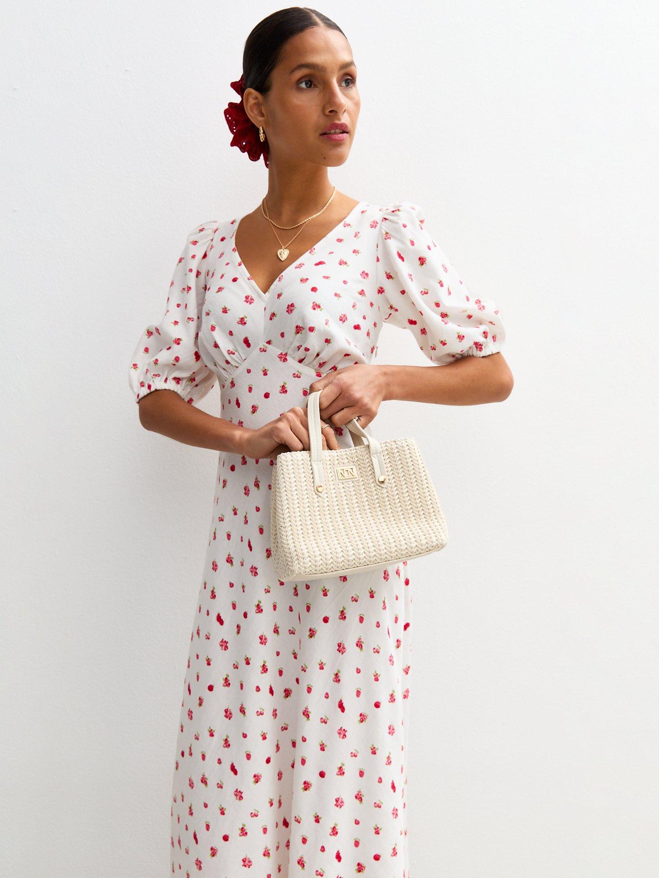  image of new-look-berry-print-tie-back-midi-dress-white