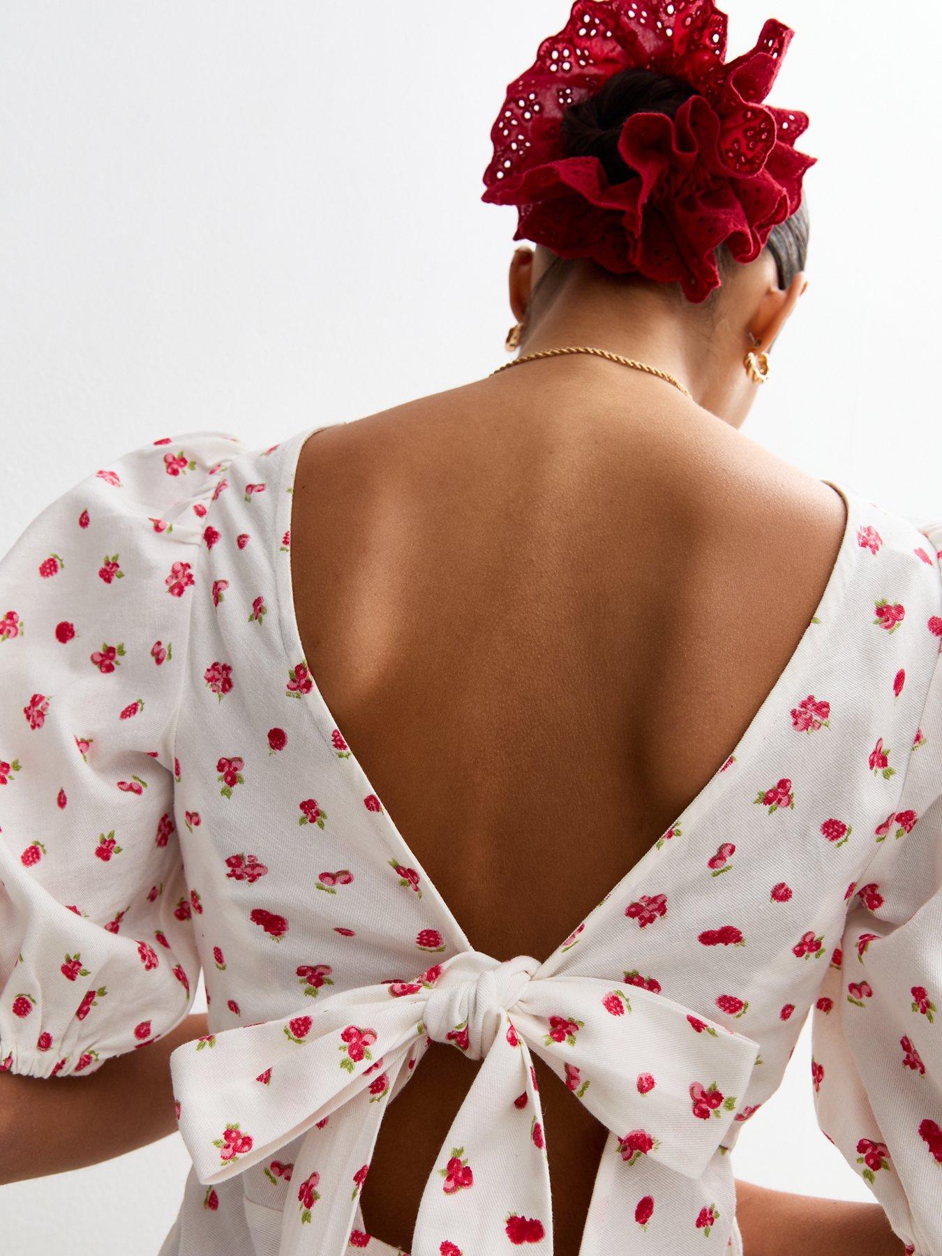  image of new-look-berry-print-tie-back-midi-dress-white