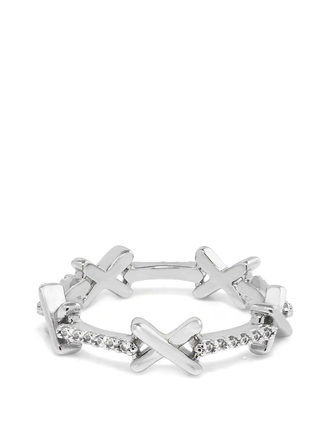 Image 1 of 2 of Say It With Kiss Ring - Silver