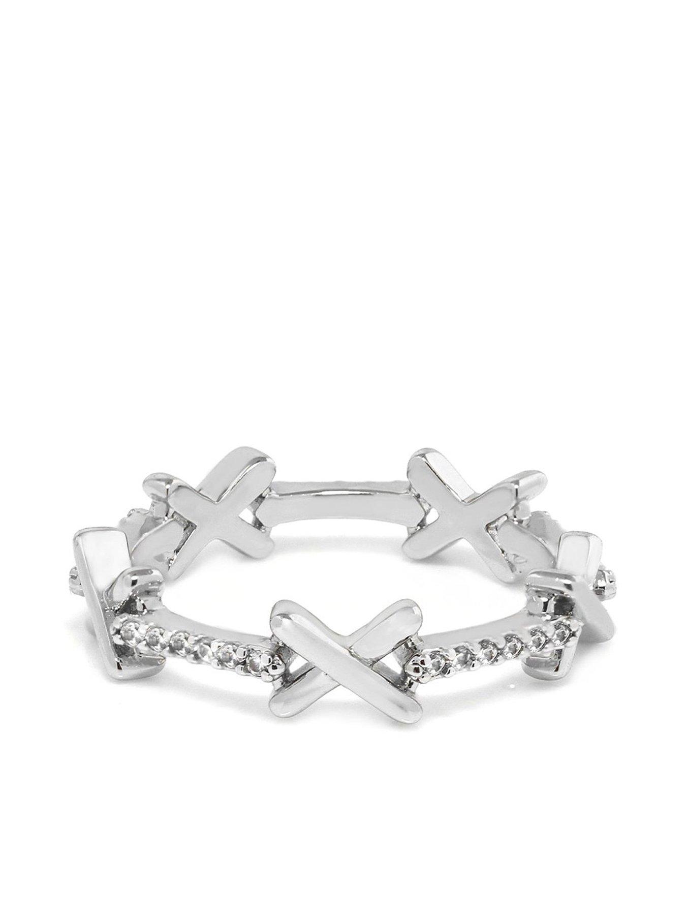 Image 1 of 2 of Say It With Kiss Ring - Silver