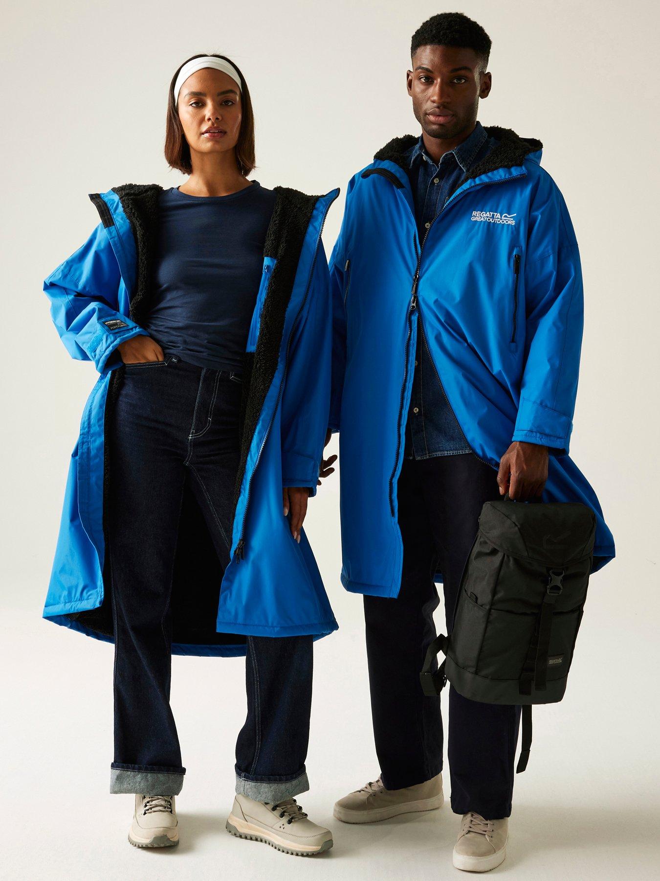 front image of regatta-unisex-dry-robe-blue