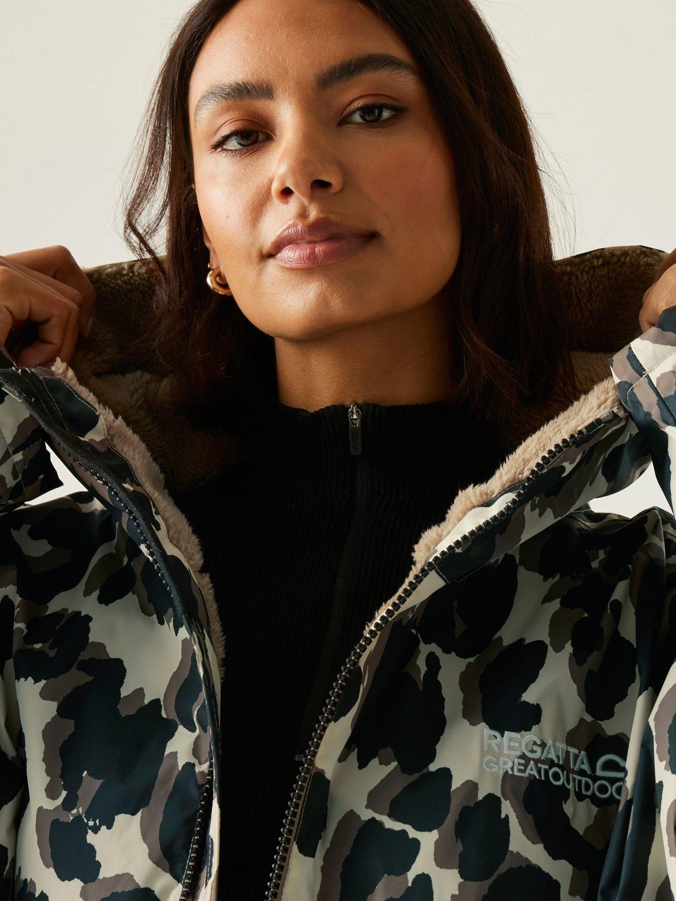  image of regatta-womens-changing-robe-leopard-print